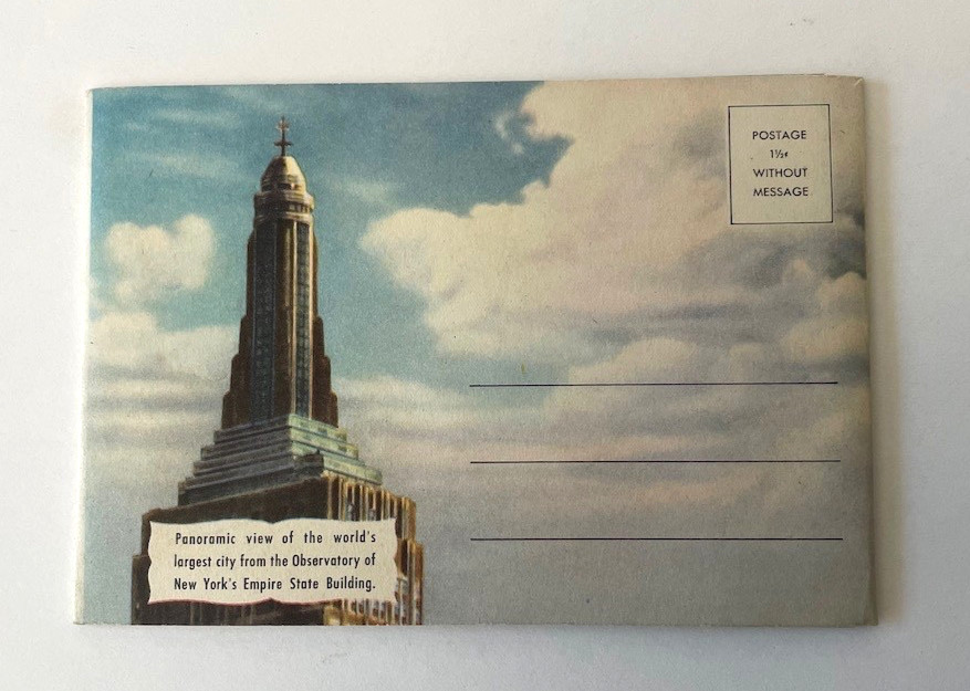 Vintage 1945 NEW YORK PANORAMIC VIEW FROM ATOP EMPIRE STATE BUILDING SOUVENIR Vintage 1945 NEW YORK PANORAMIC VIEW FROM ATOP EMPIRE STATE BUILDING SOUVENIR