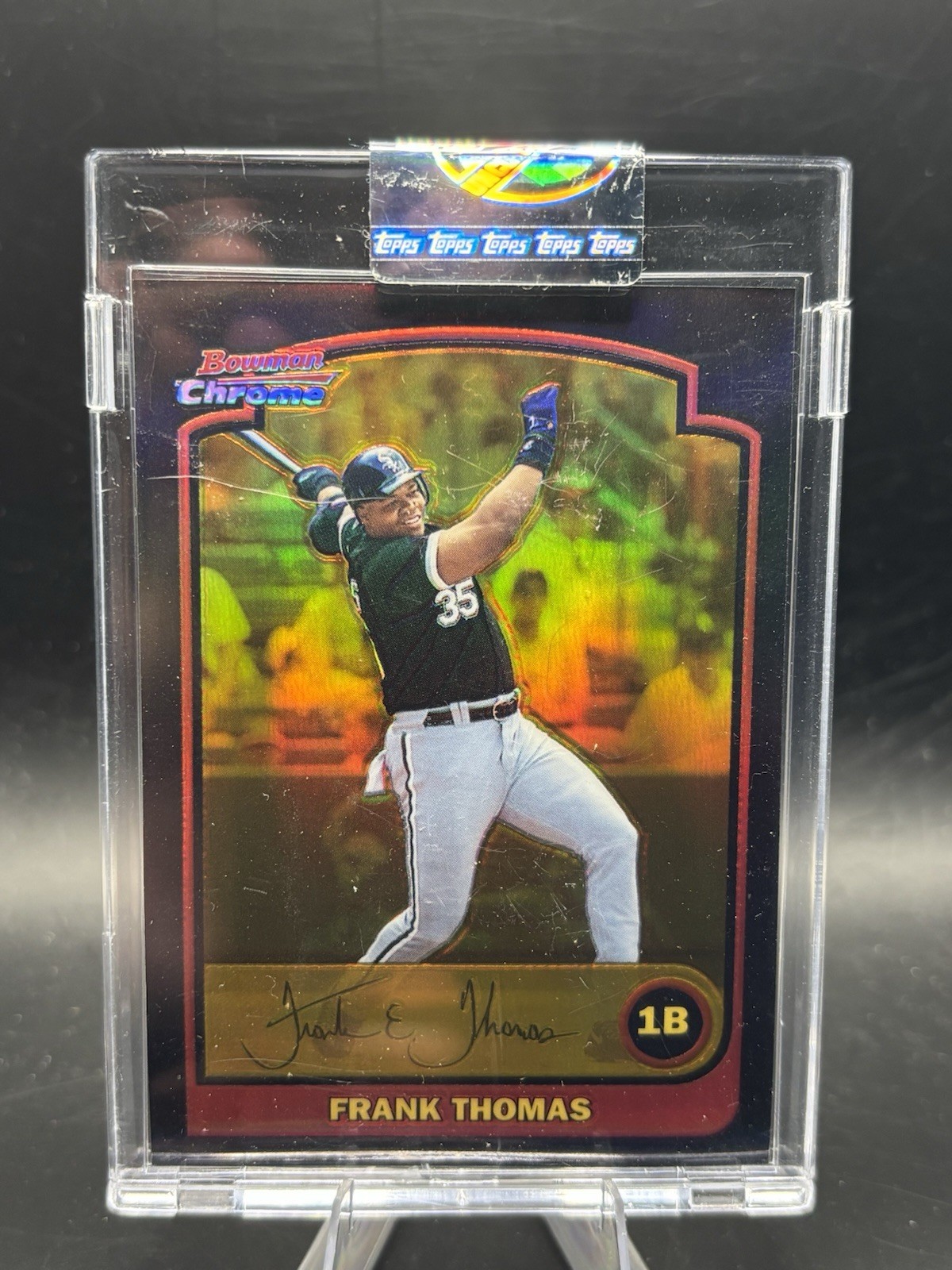 2003 Bowman Chrome GOLD Refractor /170 Frank Thomas #137 HOF Encased 2003 Bowman Chrome GOLD Refractor /170 Frank Thomas #137 HOF Encased