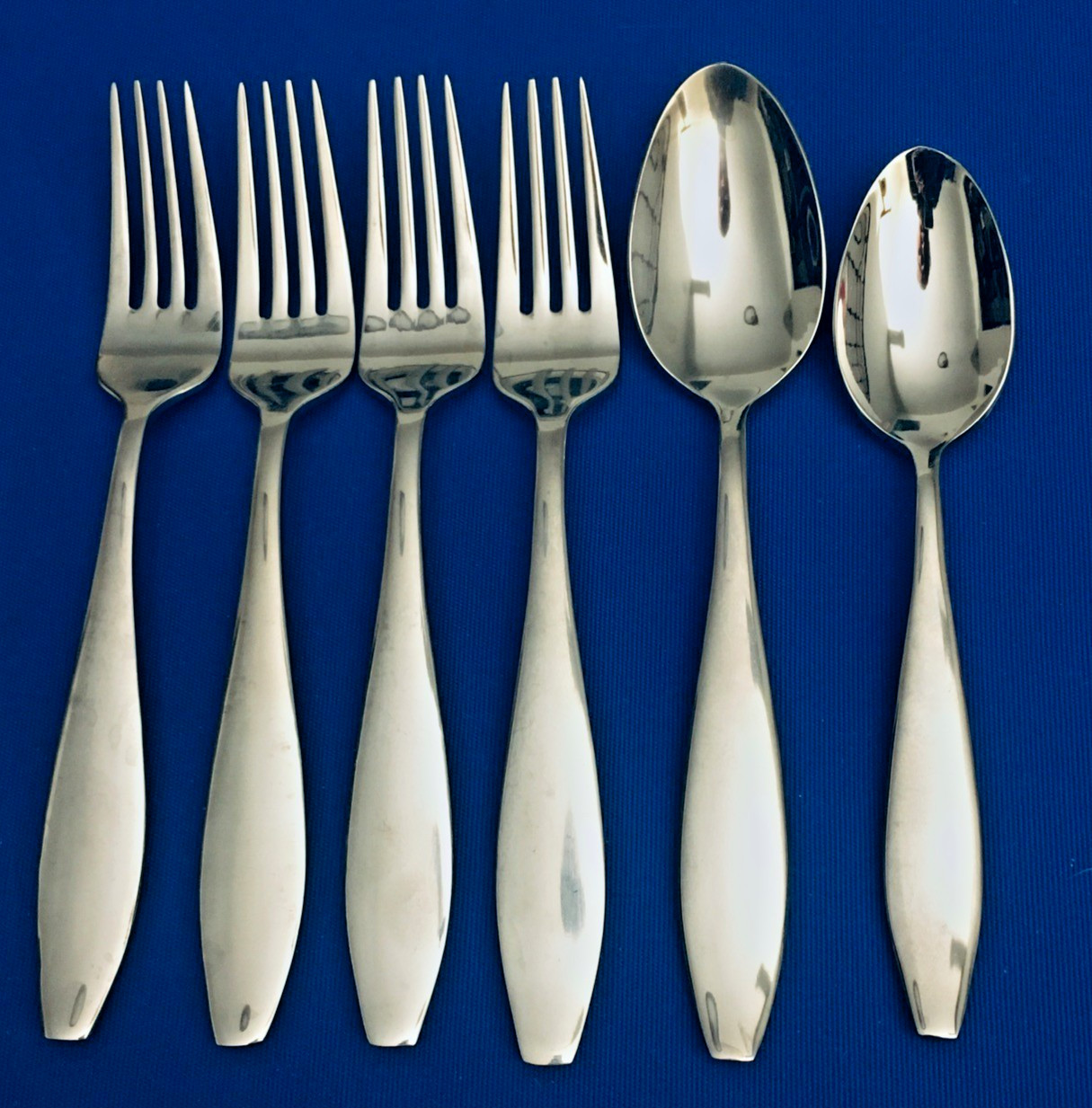 Set of 6 Oneida COMET 4 Salad Forks 7 1/8 \ Set of 6 Oneida COMET 4 Salad Forks 7 1/8 \