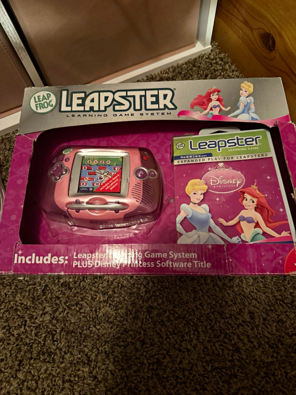 LeapFrog Leapster Learning Game System Bundle w/ Disney Princess Game, Ages 4-7