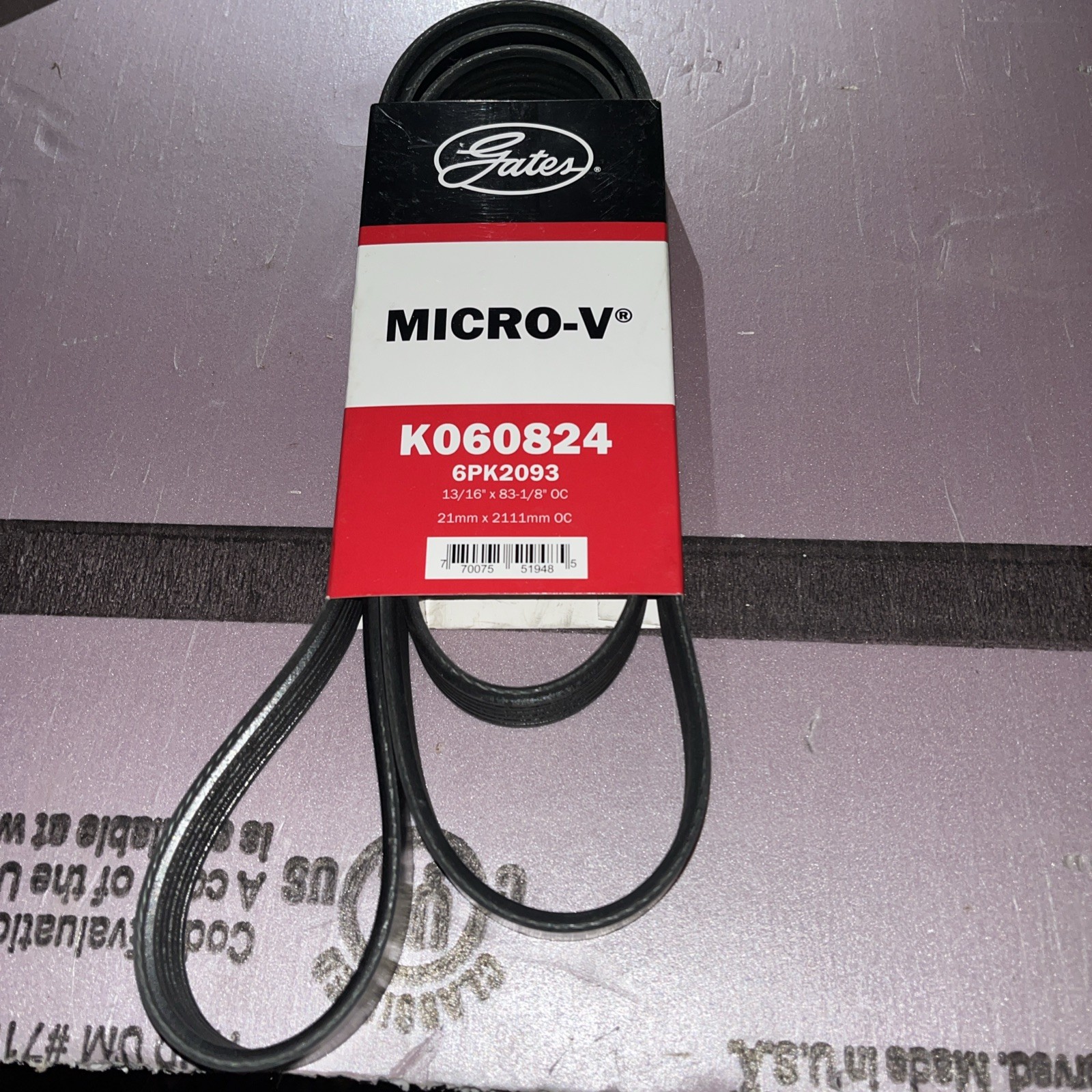 Serpentine Belt-Premium OE Micro-V Belt Gates K060824 Serpentine Belt-Premium OE Micro-V Belt Gates K060824