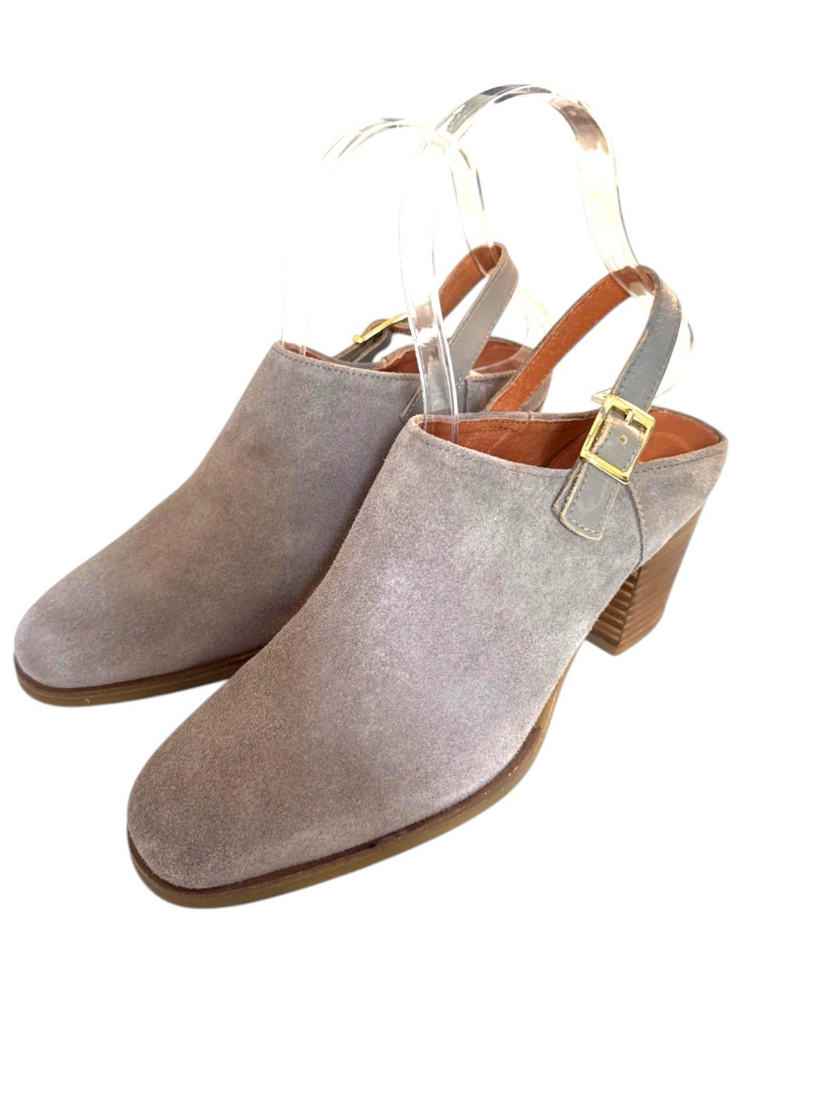 Natalia Blanco Slingback Block Heel Mules Shoes Women’s Size 7 Taupe