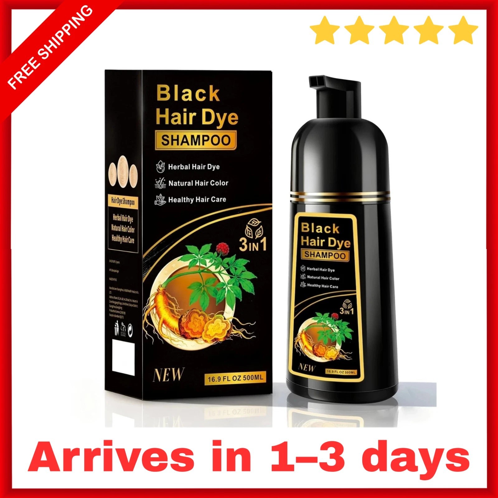 Hair Dye Shampoo 3 in 1 Hair Shampoo Instant Hair Dye Herbal Ingredients US Hair Dye Shampoo 3 in 1 Hair Shampoo Instant Hair Dye Herbal Ingredients US