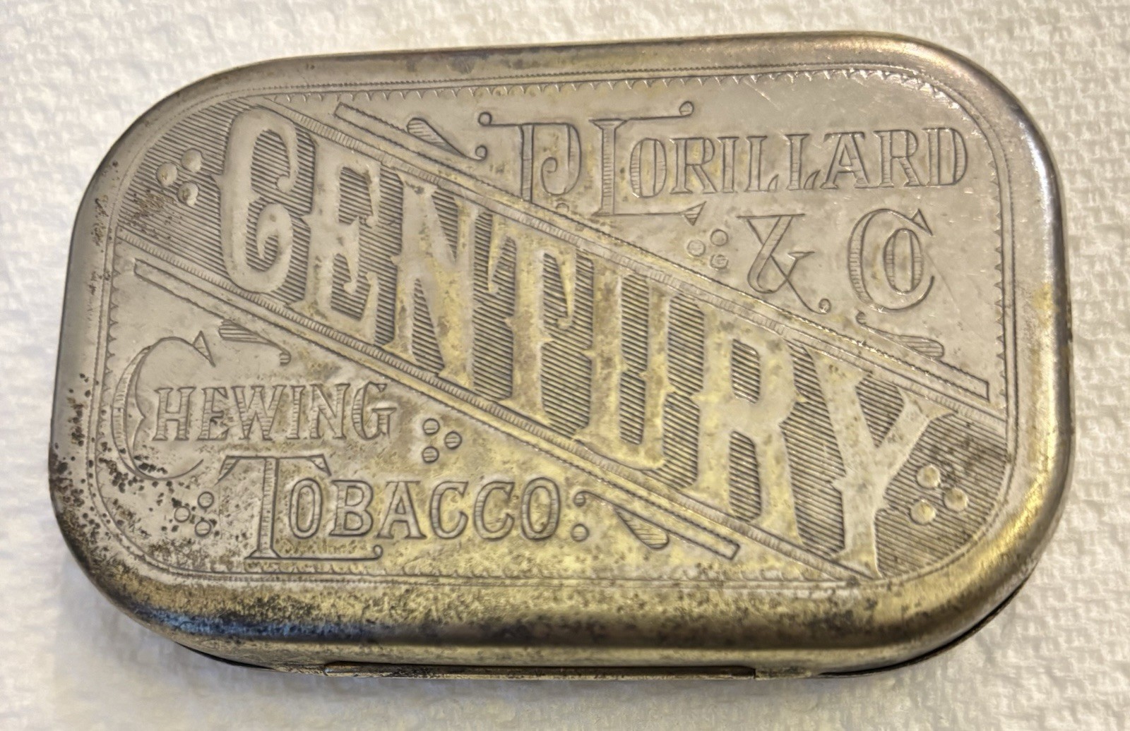Early Vintage 1890's Century Tobacco Tin by P. Lorillard Co. Combination Lock Early Vintage 1890's Century Tobacco Tin by P. Lorillard Co. Combination Lock