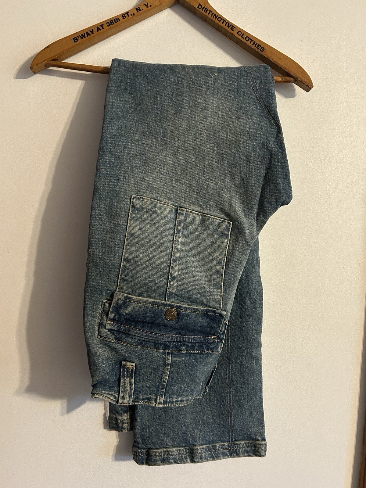 We The Free People C True Blue Annie Jeans Women’s 30 Utility Cargo Wide Leg NWT