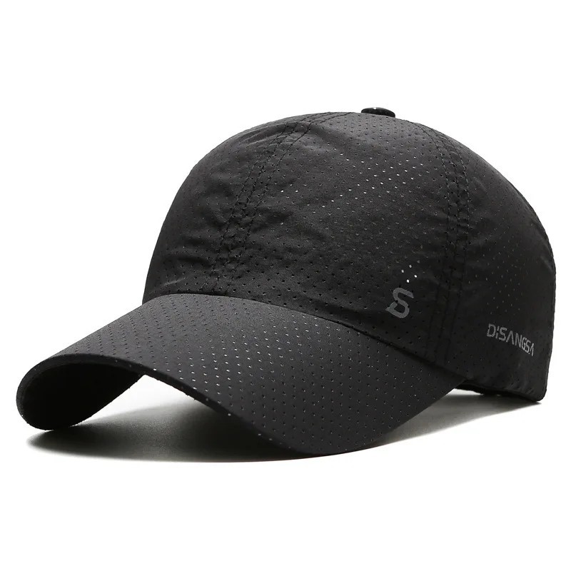 1pc Quick-Dry Performance Golf Cap Perforated Mesh Adjustable Fit Trucker hat