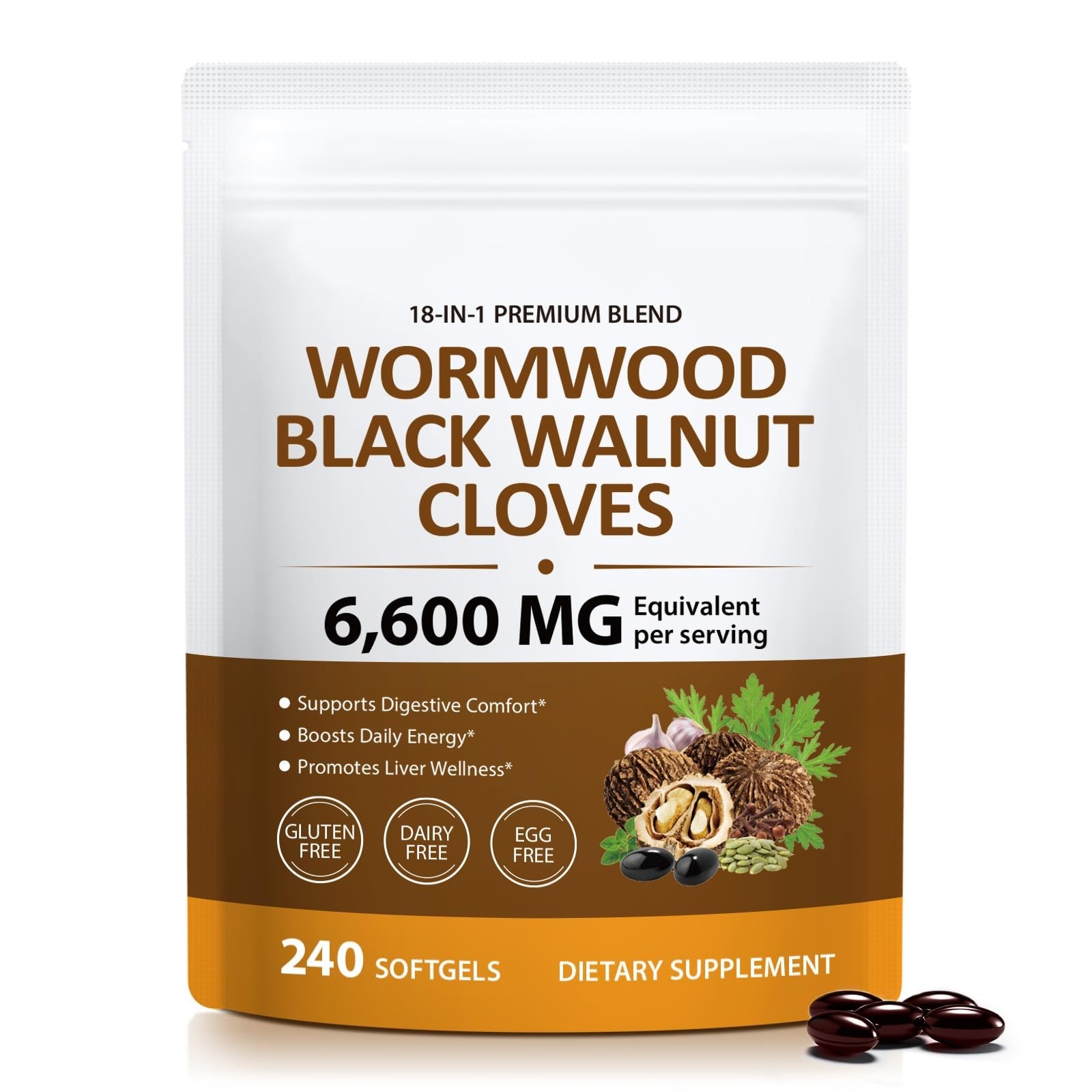 Holior 18-in-1 Black Walnut & Wormwood Herbal Blend for 240 Count (Pack of 1) Holior 18-in-1 Black Walnut & Wormwood Herbal Blend for 240 Count (Pack of 1)