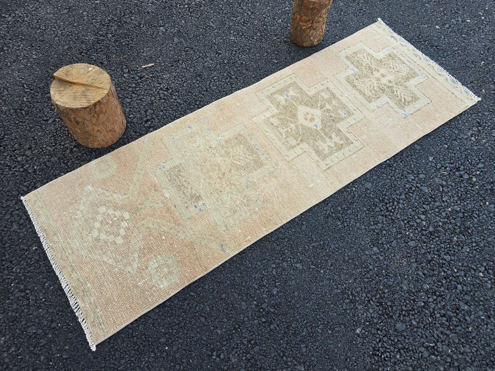 2\' x 6\' Vintage Runner Rug, Turkish Oushak Wool Hand-Knotted Hallway Runner Rug