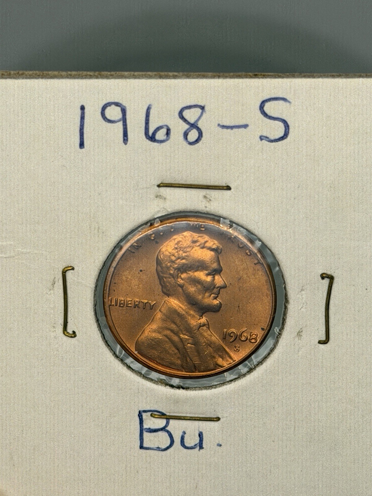 Vintage 1968-S Lincoln Memorial Cent Penny BU Uncirculated Copper 1C Coin