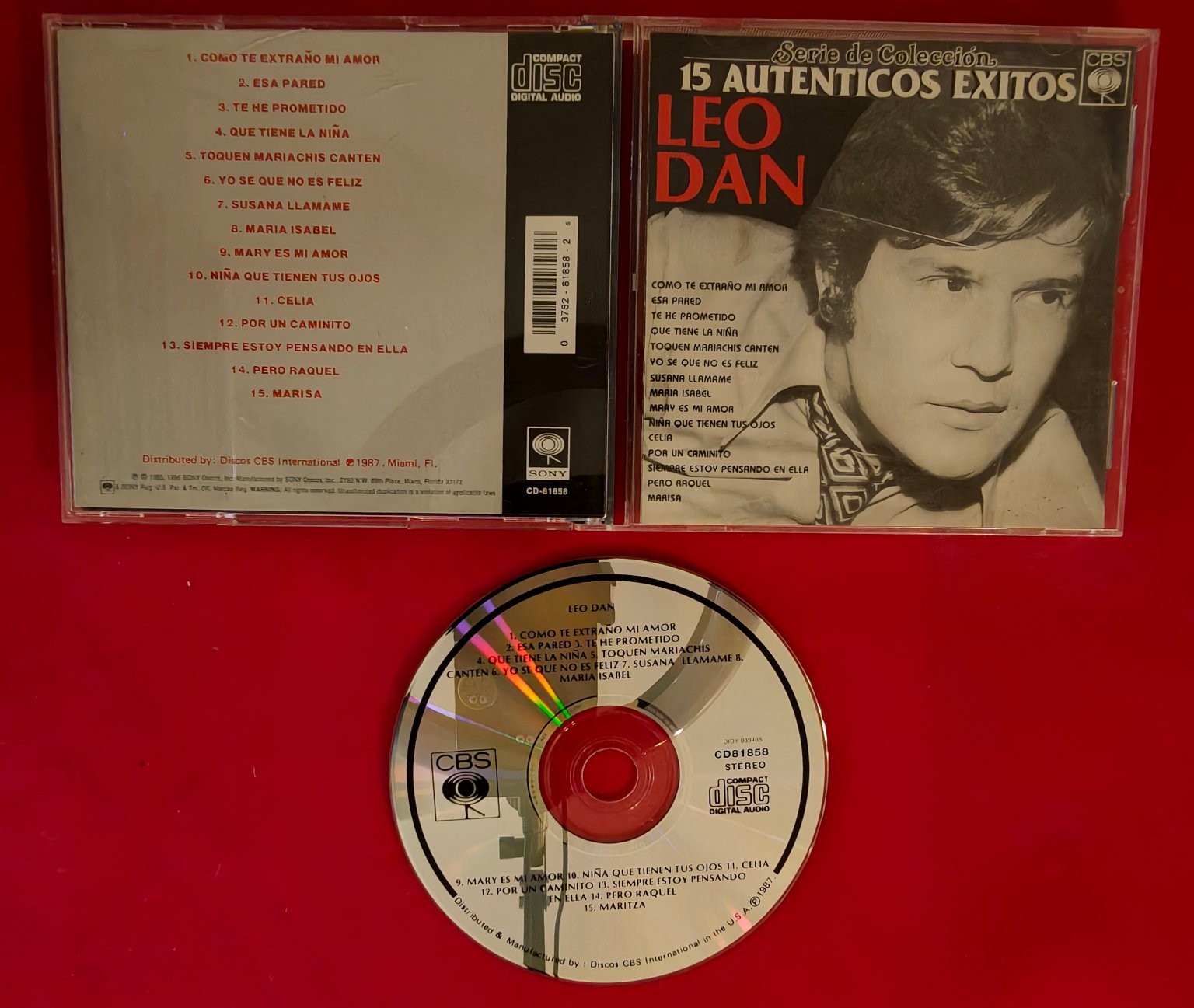 Leo Dan – 15 Autenticos Exitos CD 1987 Serie de Colección Latin Pop CBS Sony
