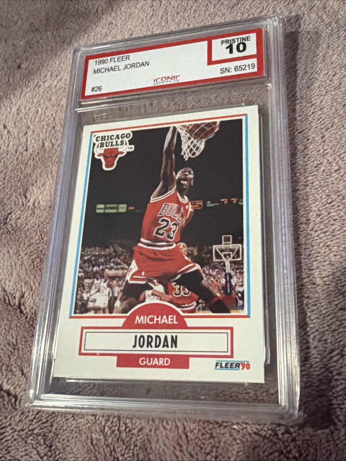 1990 Fleer Michael Jordan #26 Iconic Grading Pristine 10 Chicago Bulls 1990 Fleer Michael Jordan #26 Iconic Grading Pristine 10 Chicago Bulls