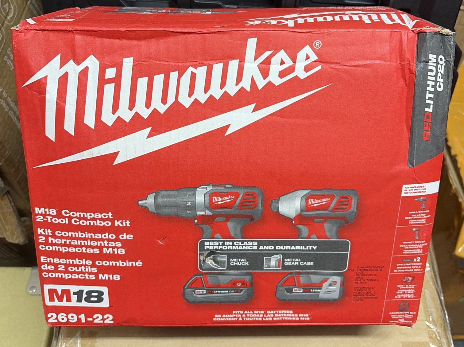 Milwaukee M18 2691-22 Compact 2-Tool Drill/Driver Kit 18V Li-Ion 2 Batts