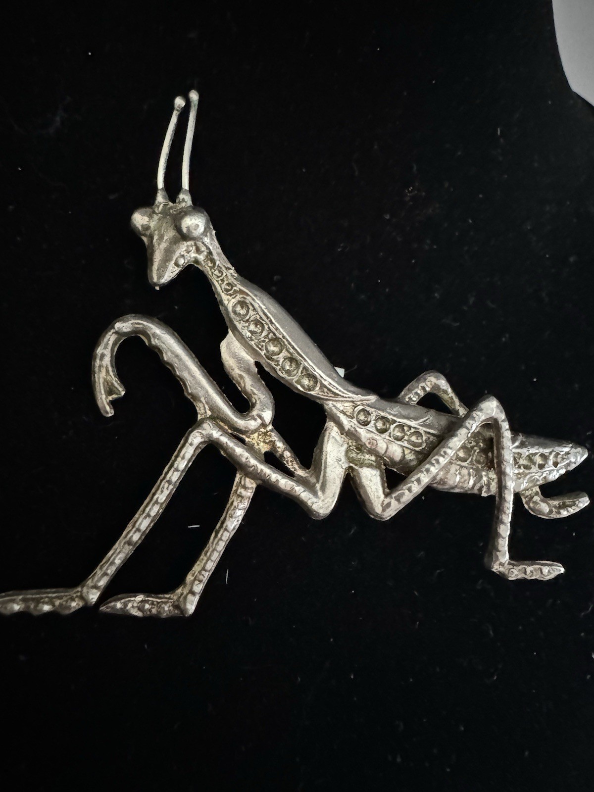 RARE & Fabulous Figural Praying Metal Mantis Figural Brooch Large RARE & Fabulous Figural Praying Metal Mantis Figural Brooch Large