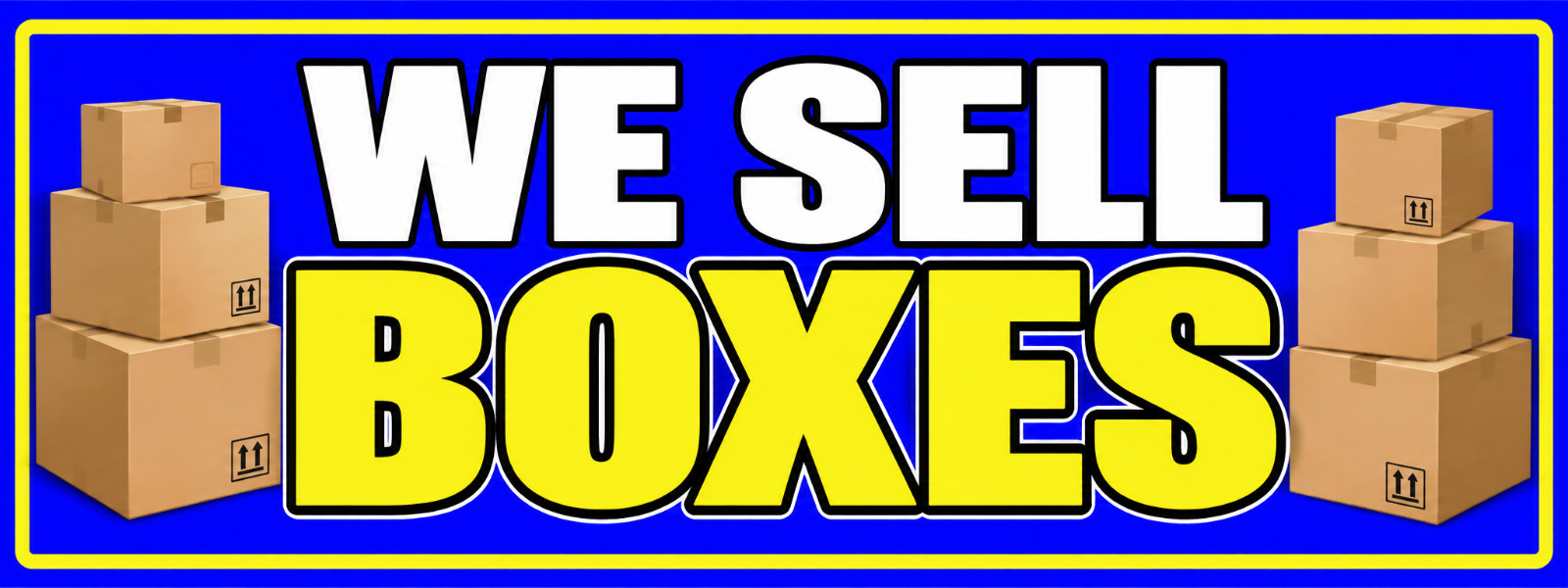 3ft x 8ft WE SELL BOXES Banner (CAN BE PERSONALIZED) 3ft x 8ft WE SELL BOXES Banner (CAN BE PERSONALIZED)