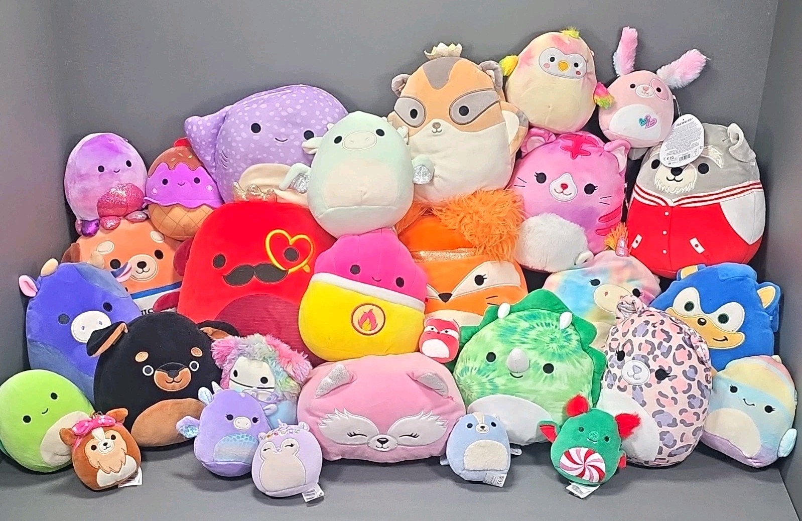Huge Squishmallows Plush Lot 25+ Sonic Flippables Clips Mixed Sizes Characters Huge Squishmallows Plush Lot 25+ Sonic Flippables Clips Mixed Sizes Characters