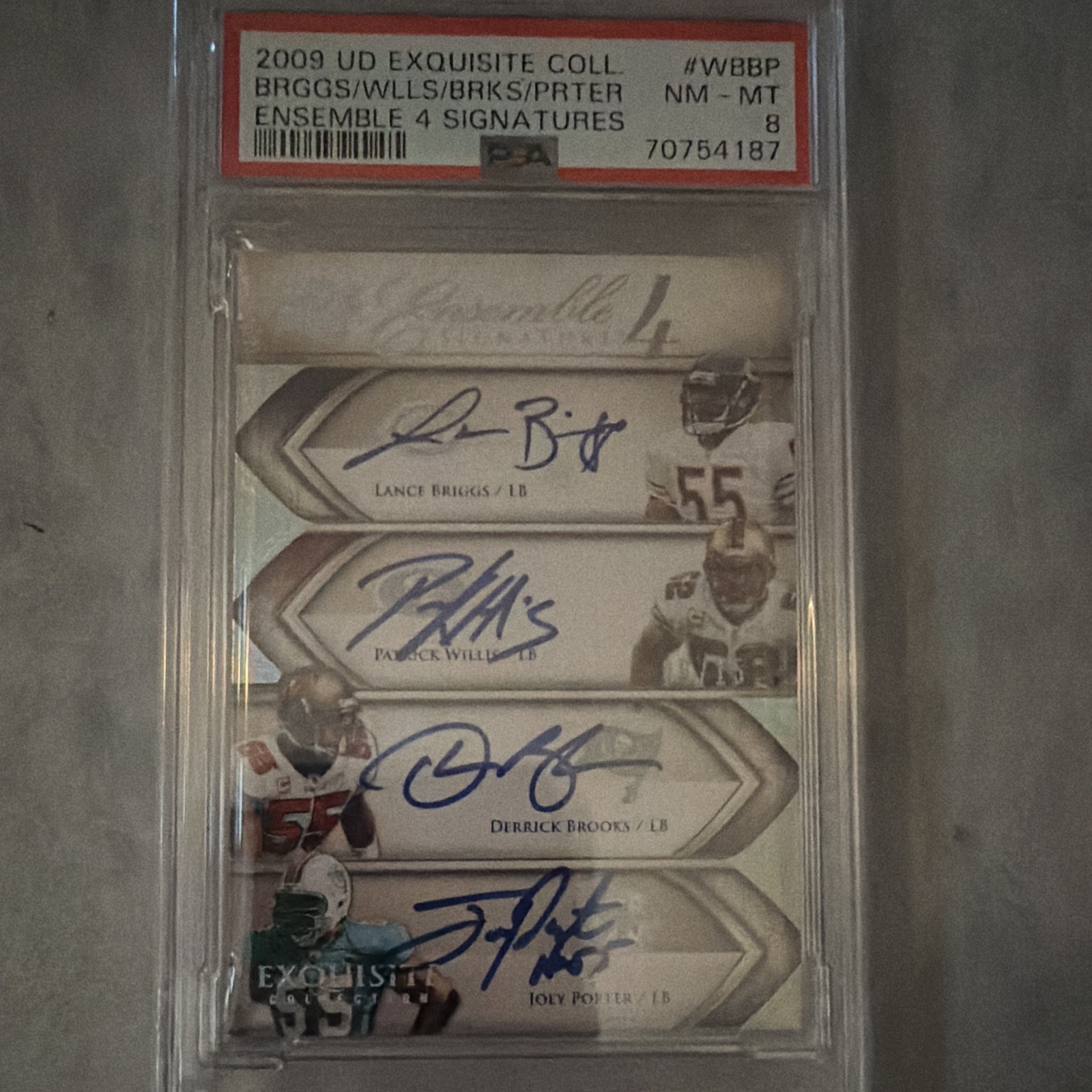 Upper Deck 2009 Exquisite Ensemble 4 Signatures 4S-WBBP /15 PSA 8 Auto