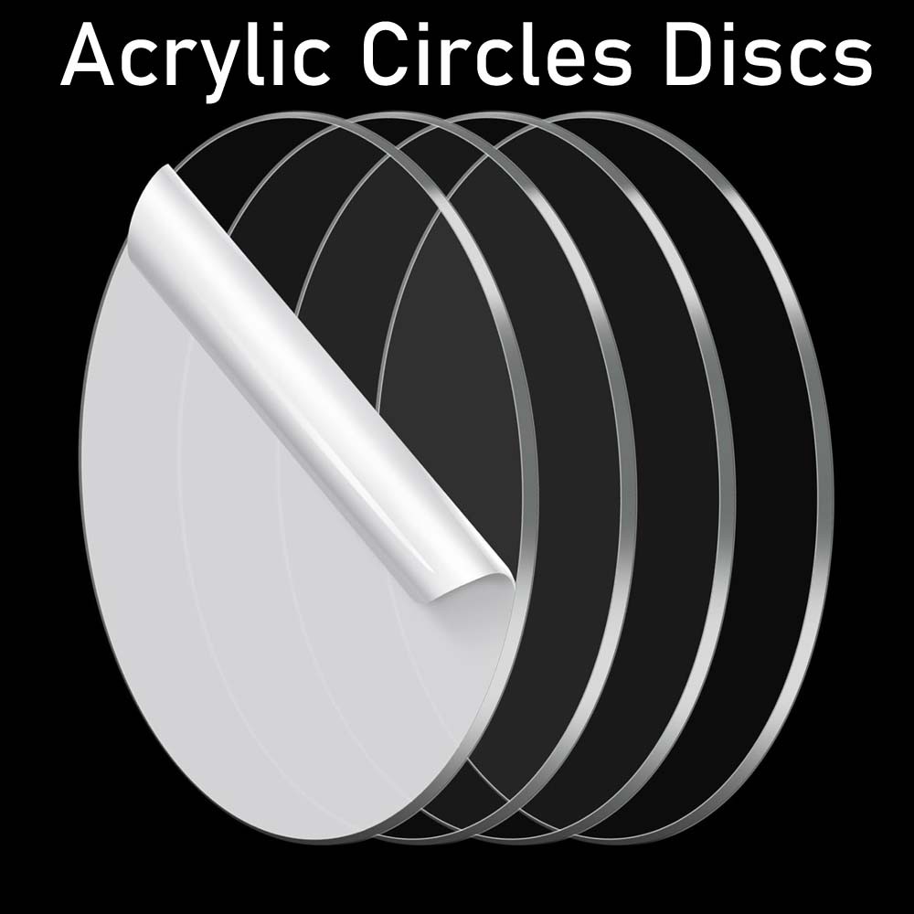 Ø 10-400mm Clear Plastic Circle Discs Round Perspex Thick 2mm 3mm 4mm 5mm & 10mm