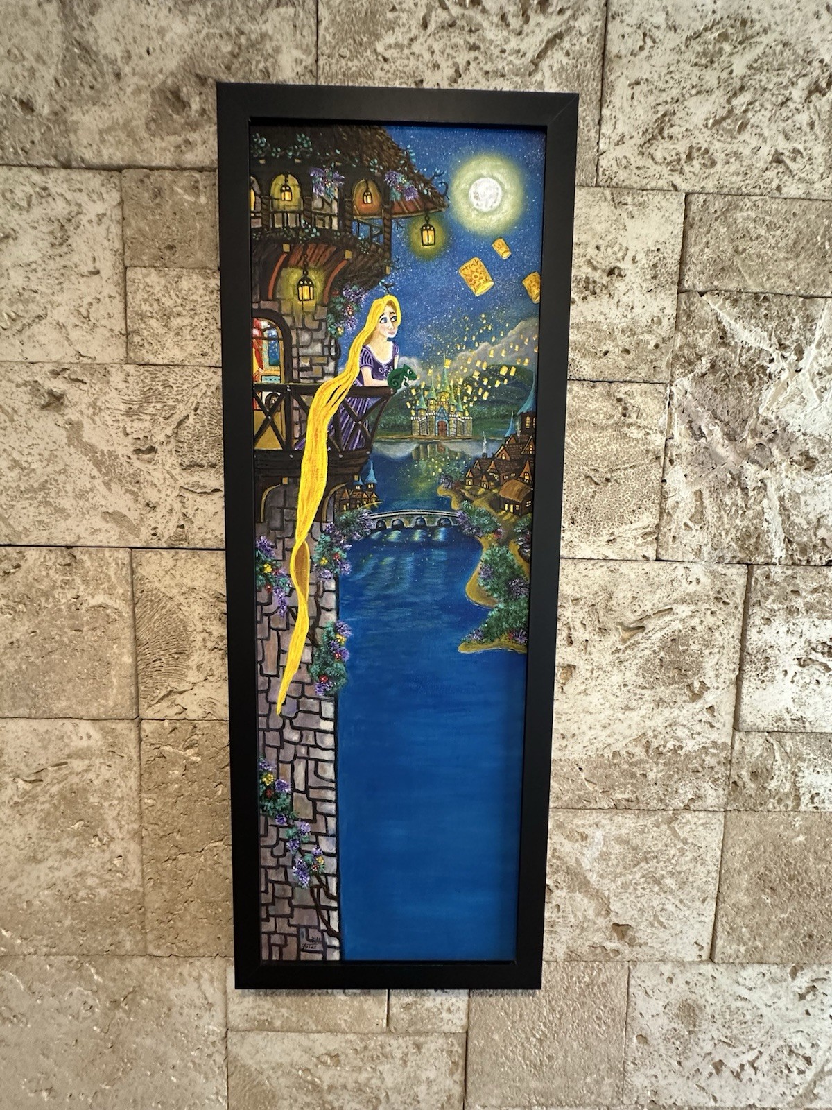 Diaz Original OOAK Acrylic Canvas 12x36. Castle Fantasy Diaz Original OOAK Acrylic Canvas 12x36. Castle Fantasy