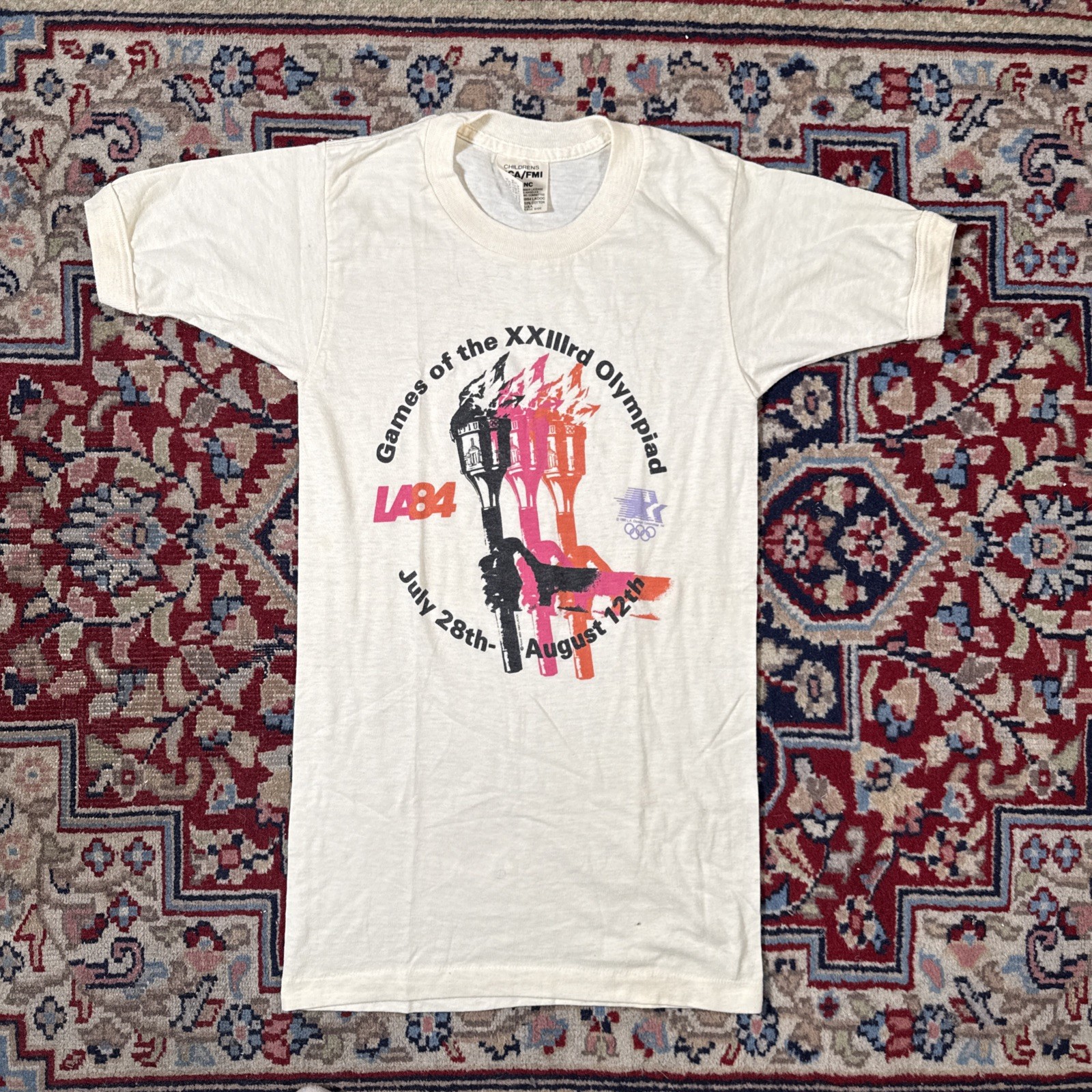 Vintage 1984 Summer Olympics Opening Ceremonies White Children’s Vtg 80s Vintage 1984 Summer Olympics Opening Ceremonies White Children’s Vtg 80s