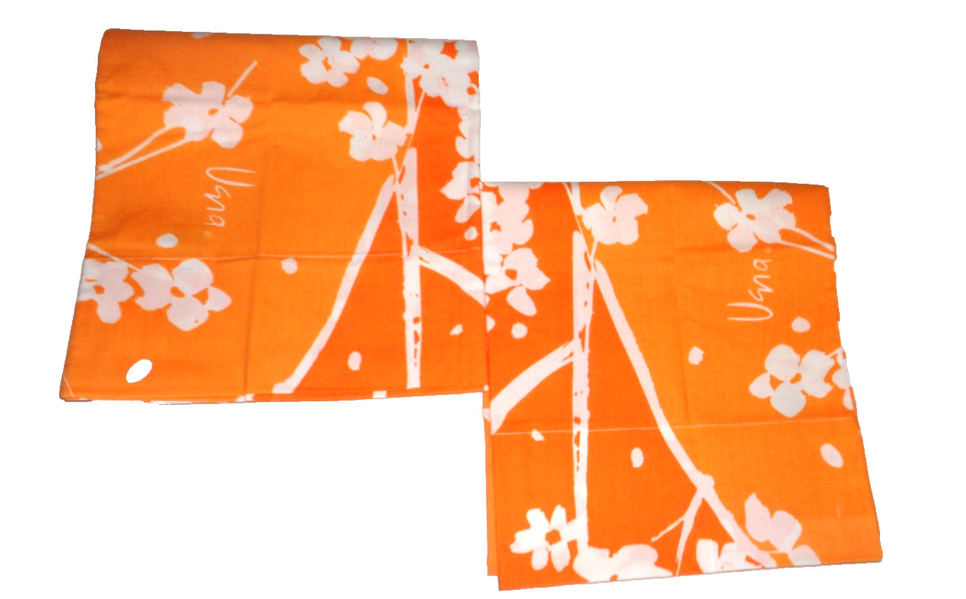 VINTAGE BURLINGTON PLUM BLOSSOMS ORANGE NATURE (2) STANDARD PILLOWCASES 20X32 VINTAGE BURLINGTON PLUM BLOSSOMS ORANGE NATURE (2) STANDARD PILLOWCASES 20X32