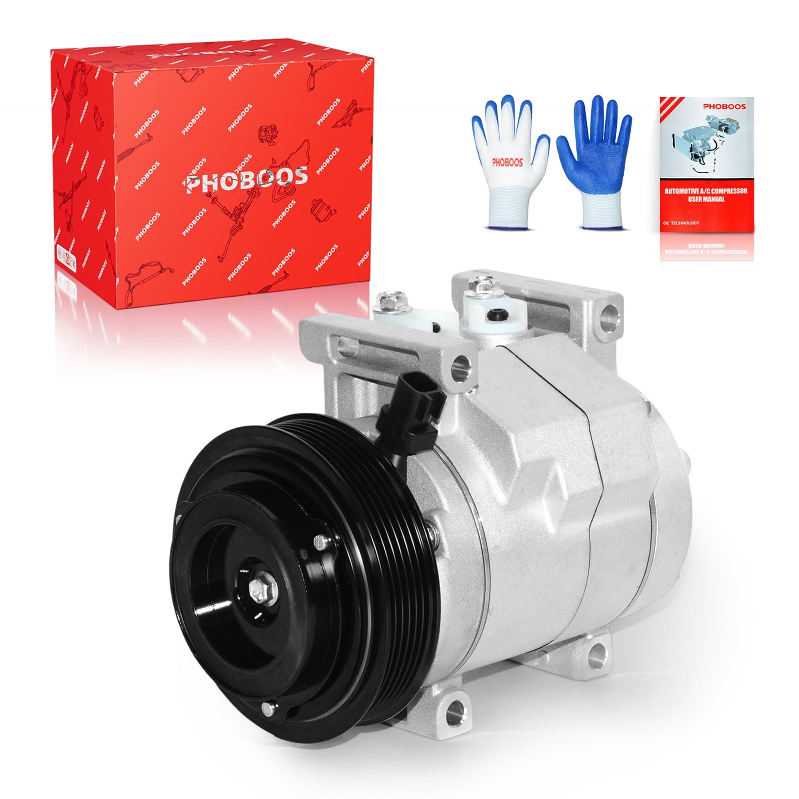 PHOBOOS A/C Compressor with Clutch Compatible with Jeep & Dodge & Chrysler