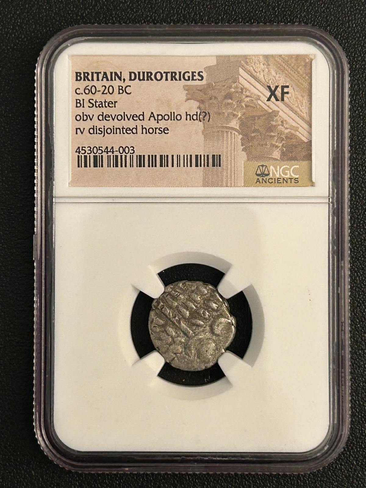 Ancient Britain Durotriges 60-20 BC, Celts SILVER Bi Stater Celtic Coin, NGC XF Ancient Britain Durotriges 60-20 BC, Celts SILVER Bi Stater Celtic Coin, NGC XF