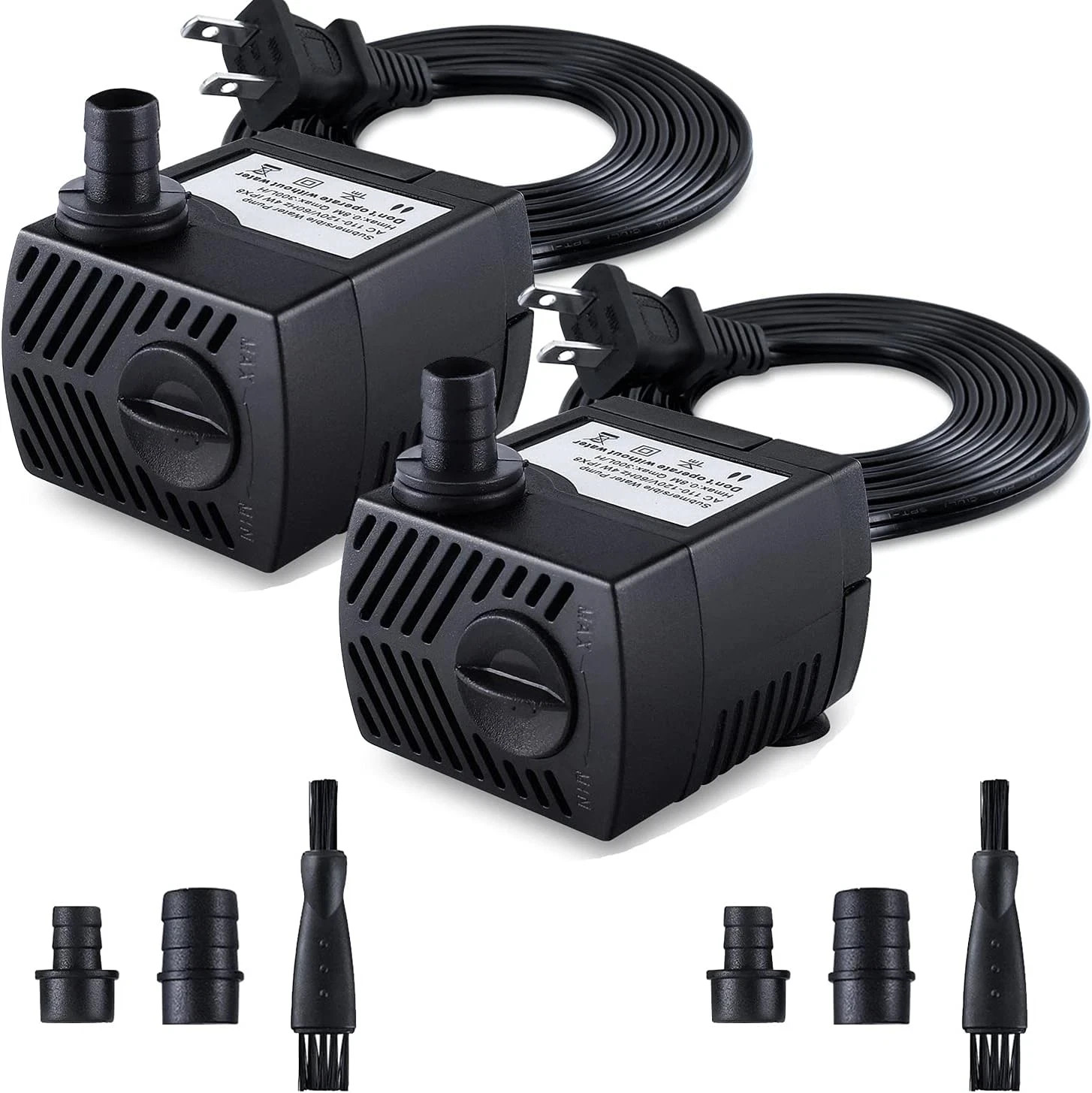 Fountain Pump, 2 Packs 80GPH(4W 300L/H) Submersible Water Pump, Durable Outdoor Fountain Pump, 2 Packs 80GPH(4W 300L/H) Submersible Water Pump, Durable Outdoor