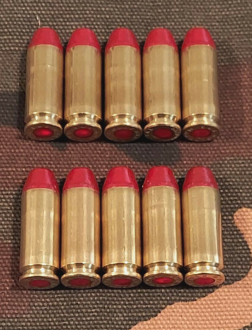 10MM SNAP CAPS  SET OF 10, BRASS AND RED, REAL 200gr WEIGHT