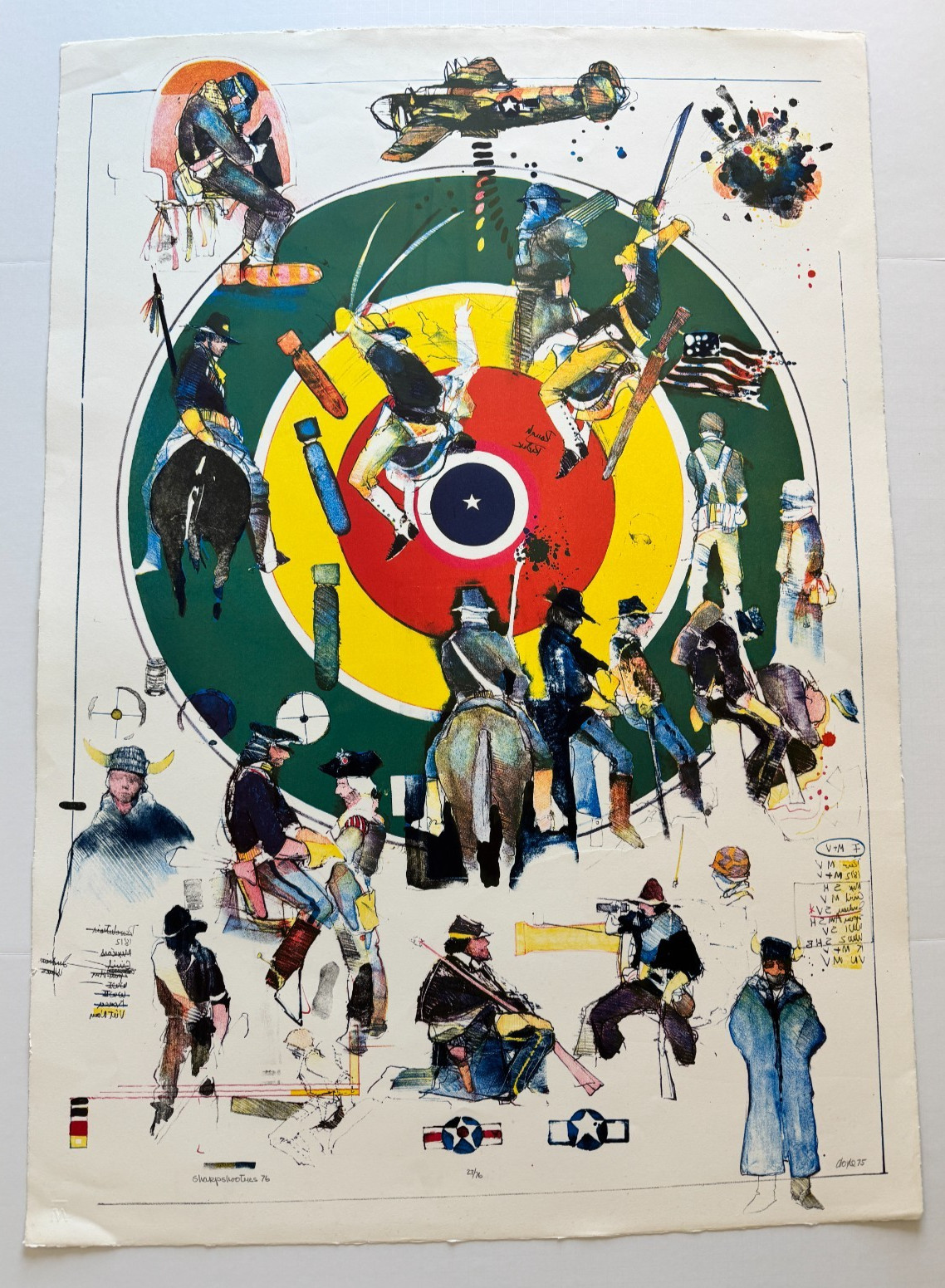 John Doyle Sharpshooters 76 Frontispiece Signed 1975 Stone Lithograph 27/76 John Doyle Sharpshooters 76 Frontispiece Signed 1975 Stone Lithograph 27/76