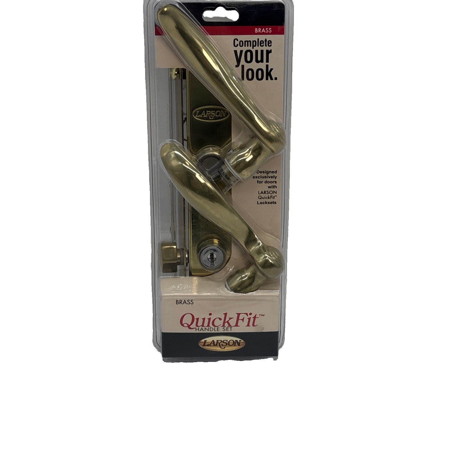 Larson 20297807 QuickFit Door Handleset, Metal, Brass (NEW) {107} Larson 20297807 QuickFit Door Handleset, Metal, Brass (NEW) {107}