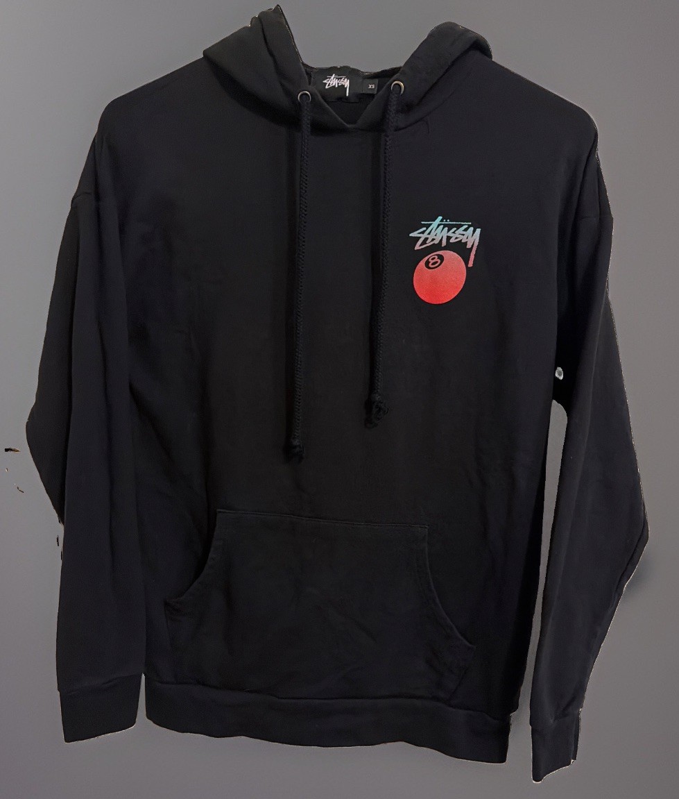 Stüssy: 8 Ball Graphic Hoodie, Hooded Sweatshirt Size XS, VTG Steet Wear
