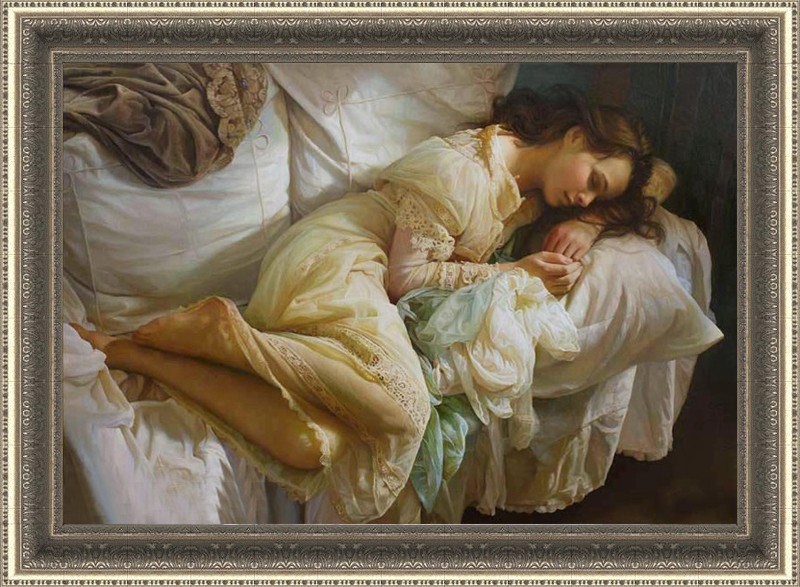 Hand Painted Oil Painting art Female woman young girl On Canvas 24\ Hand Painted Oil Painting art Female woman young girl On Canvas 24\