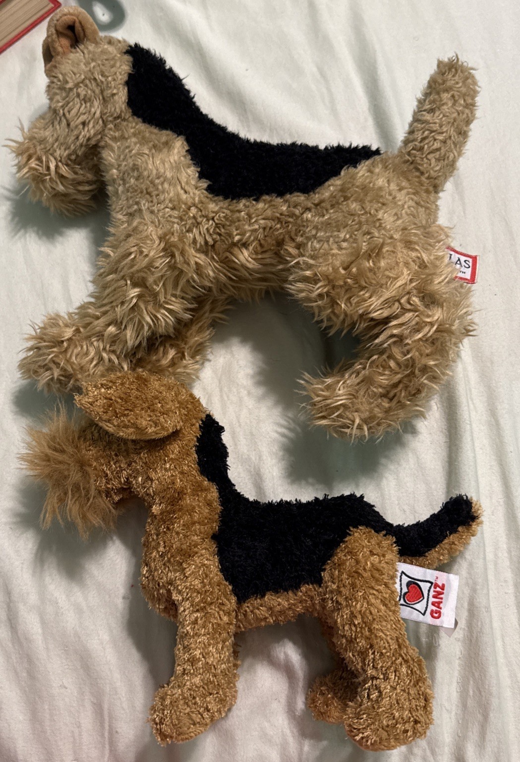 Vtg DOUGLAS CUDDLE TOYS PLUSH STUFFED AIREDALE TERRIER DOG & Ganz Webkinz EUC