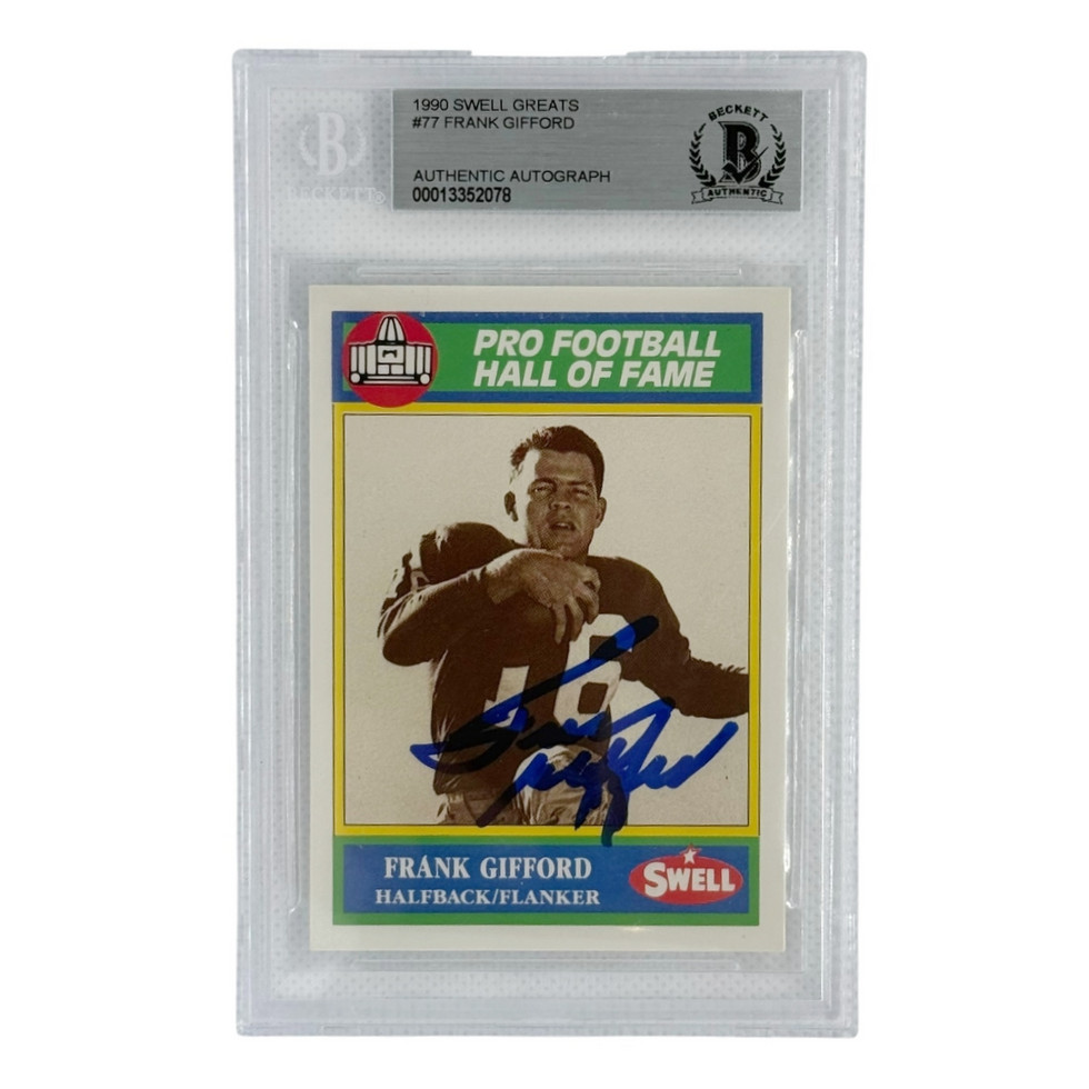 Frank Gifford Autographed 1990 Swell Greats #77 Beckett Authenticated
