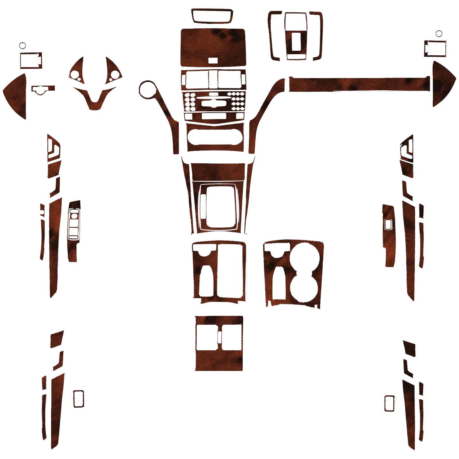 60Pcs Mercedes C-Class W204 Bird's Eye Brown Texture Full Interior Kit 07-13