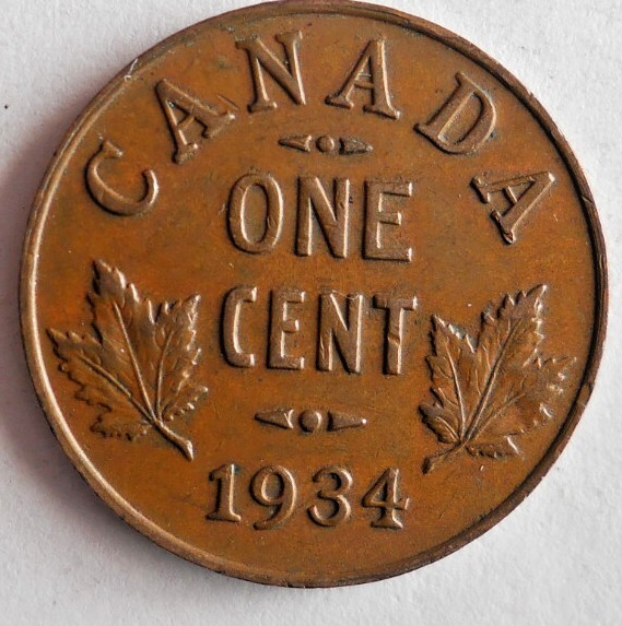 1934 CANADA CENT - HIGH QUALITY -  - Bin RRR