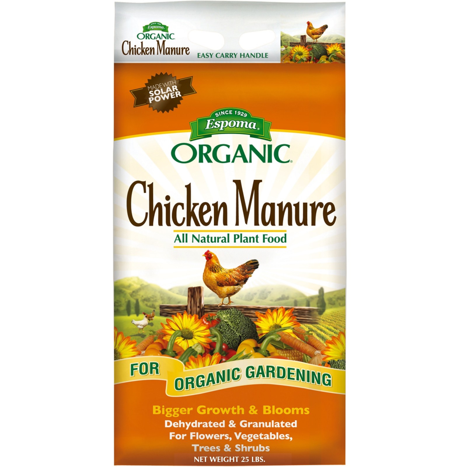 Espoma Organic Chicken Manure 5-3-2 All Natural Plant Food, 25lbs