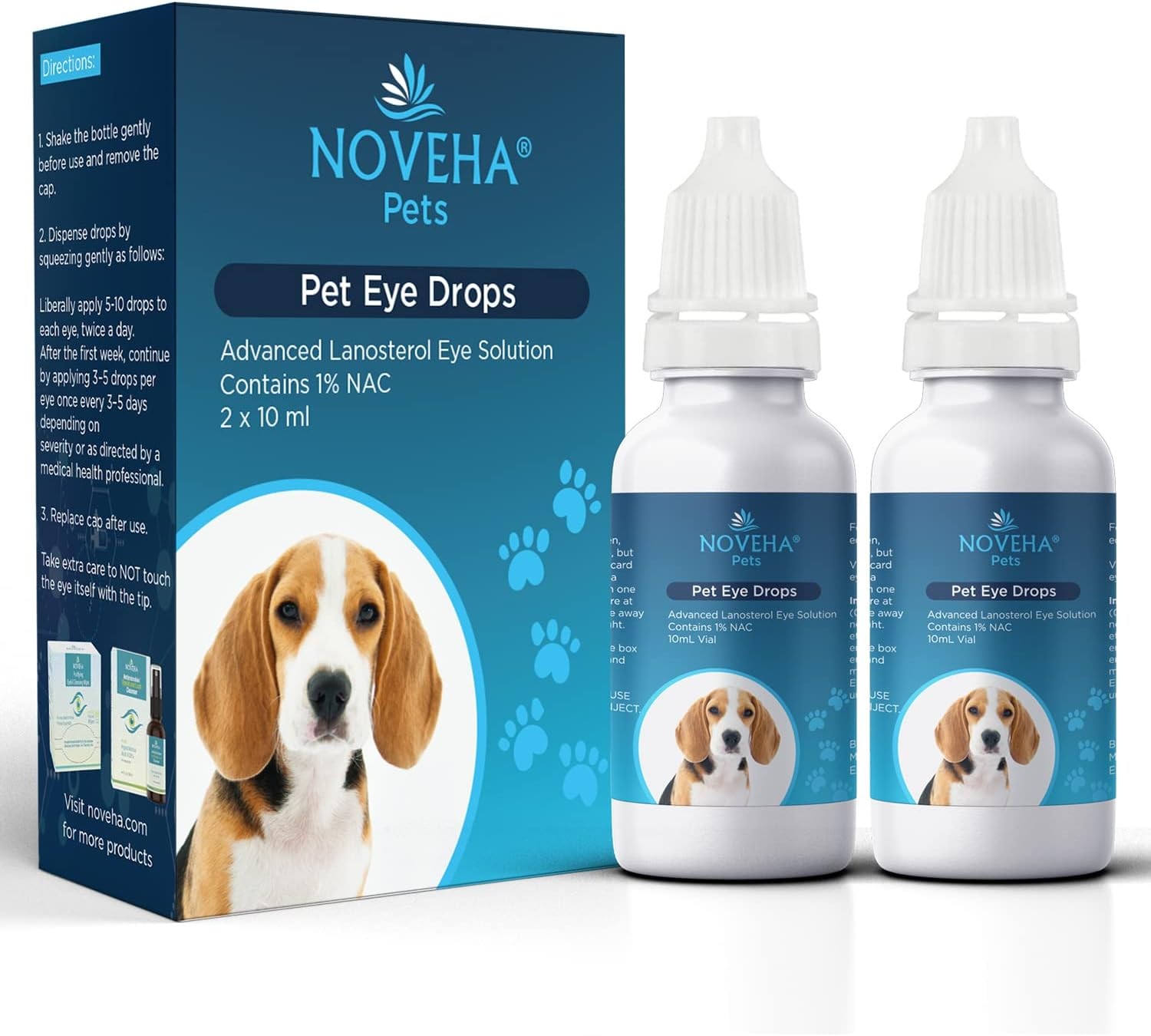 NOVEHA Pet Eye Drops w/Lanosterol + NAC for Dogs (2x10mL) NOVEHA Pet Eye Drops w/Lanosterol + NAC for Dogs (2x10mL)