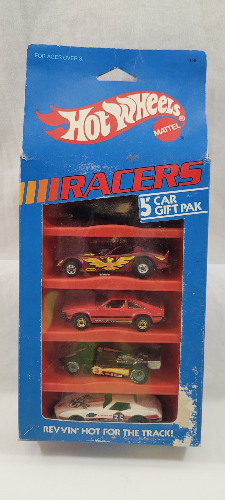 1985 hot wheels Racers 5 Car Gift Pack / one car with real rider wheels 1985 hot wheels Racers 5 Car Gift Pack / one car with real rider wheels