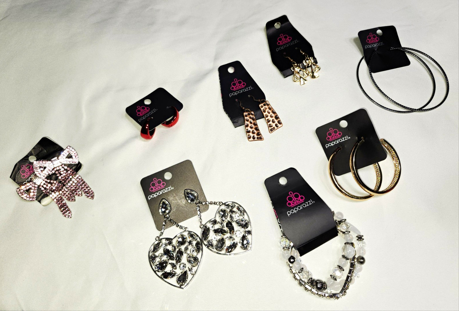Paparazzi Women’s Fashion Jewelry Mixed Lot 7pc Earrings & 1 Bracelet Metal Paparazzi Women’s Fashion Jewelry Mixed Lot 7pc Earrings & 1 Bracelet Metal