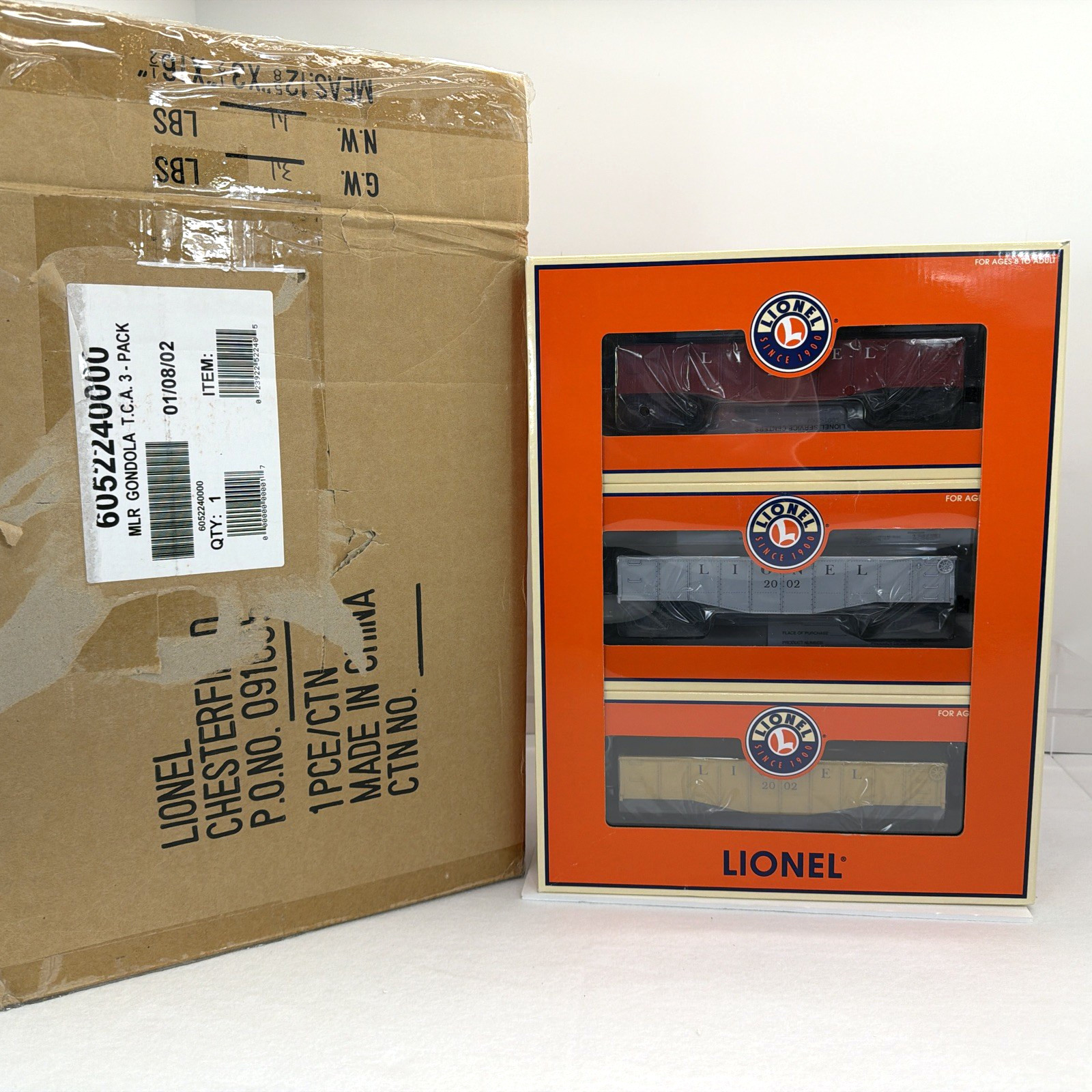 Lionel 6-52240 TCA 2002 Gondola 3-Pack Yellow Red Silver O Gauge New Club Cars % Lionel 6-52240 TCA 2002 Gondola 3-Pack Yellow Red Silver O Gauge New Club Cars %