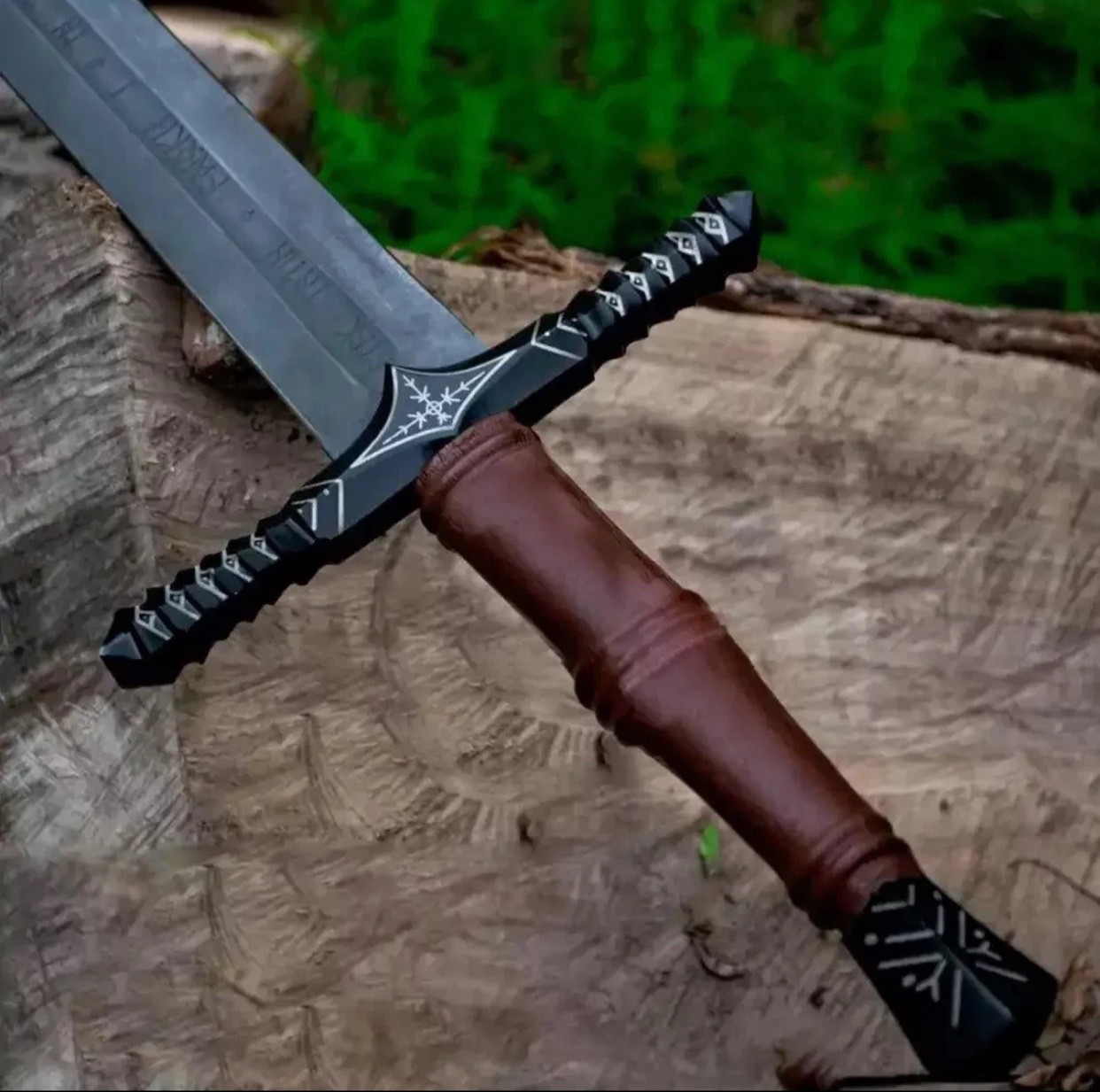 Hand Forged Carbon Steel Viking Sword | Battle Ready Medieval Sword w/ Scabbard.