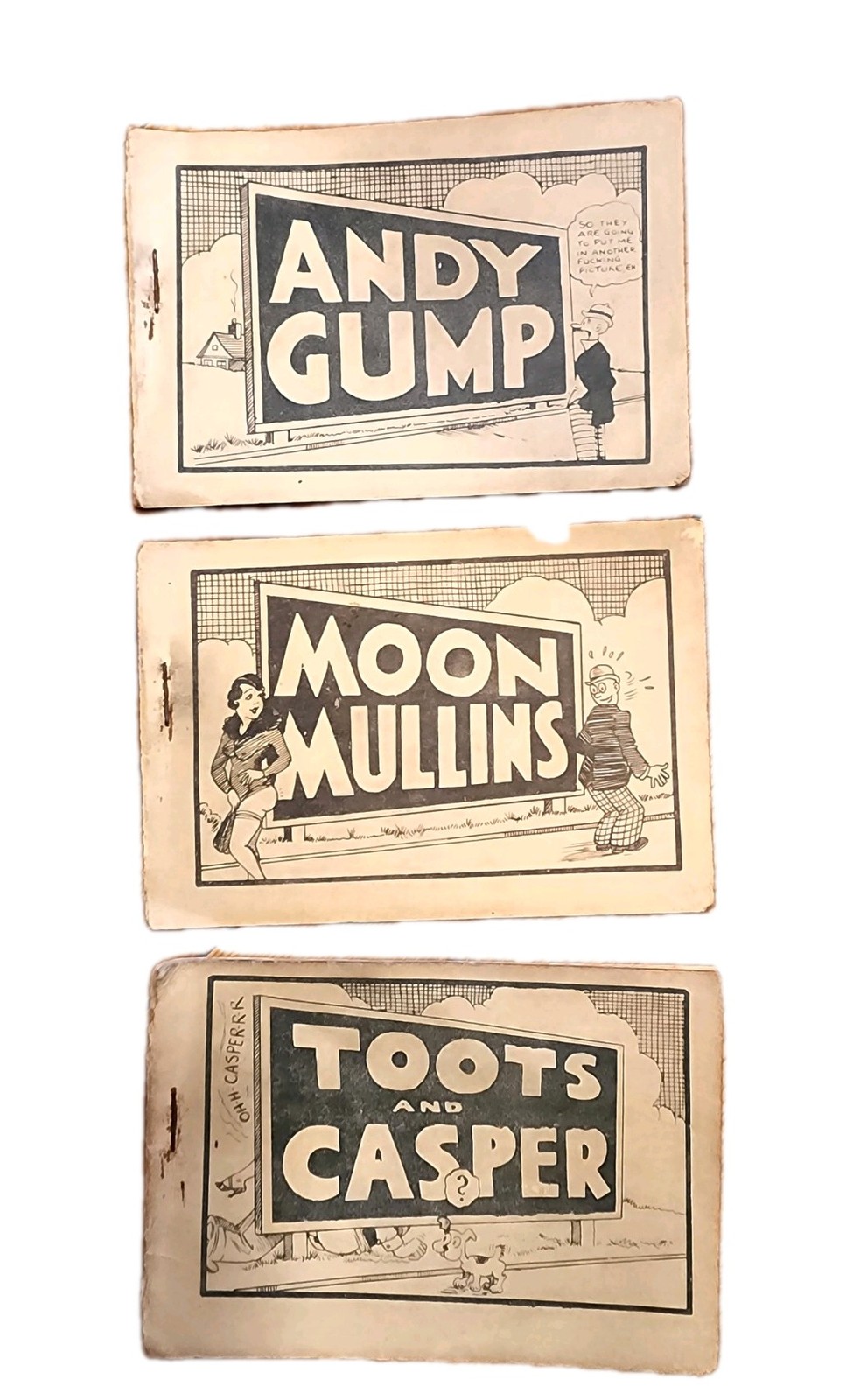 Tijuana Bible Lot Of 3 Adult Graphic Mini Comic Book Vintage Rare 1930\'s