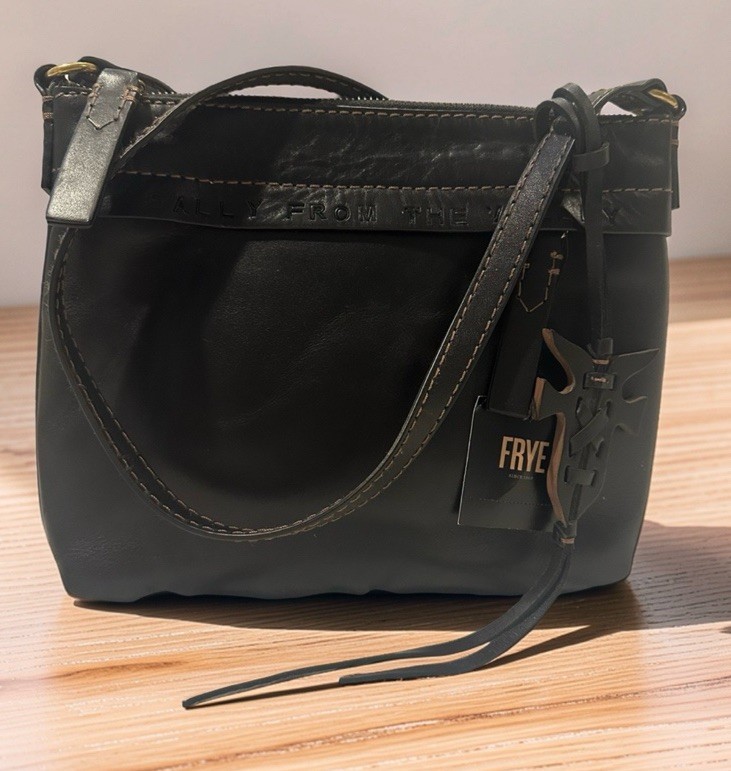 New Frye Retired Carson Black Supple Leather Crossbody Bag