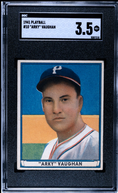 1941 Play Ball Arky Vaughan HOF #10 SGC 3.5 - Pre War Card - @1941 On Back 1941 Play Ball Arky Vaughan HOF #10 SGC 3.5 - Pre War Card - @1941 On Back