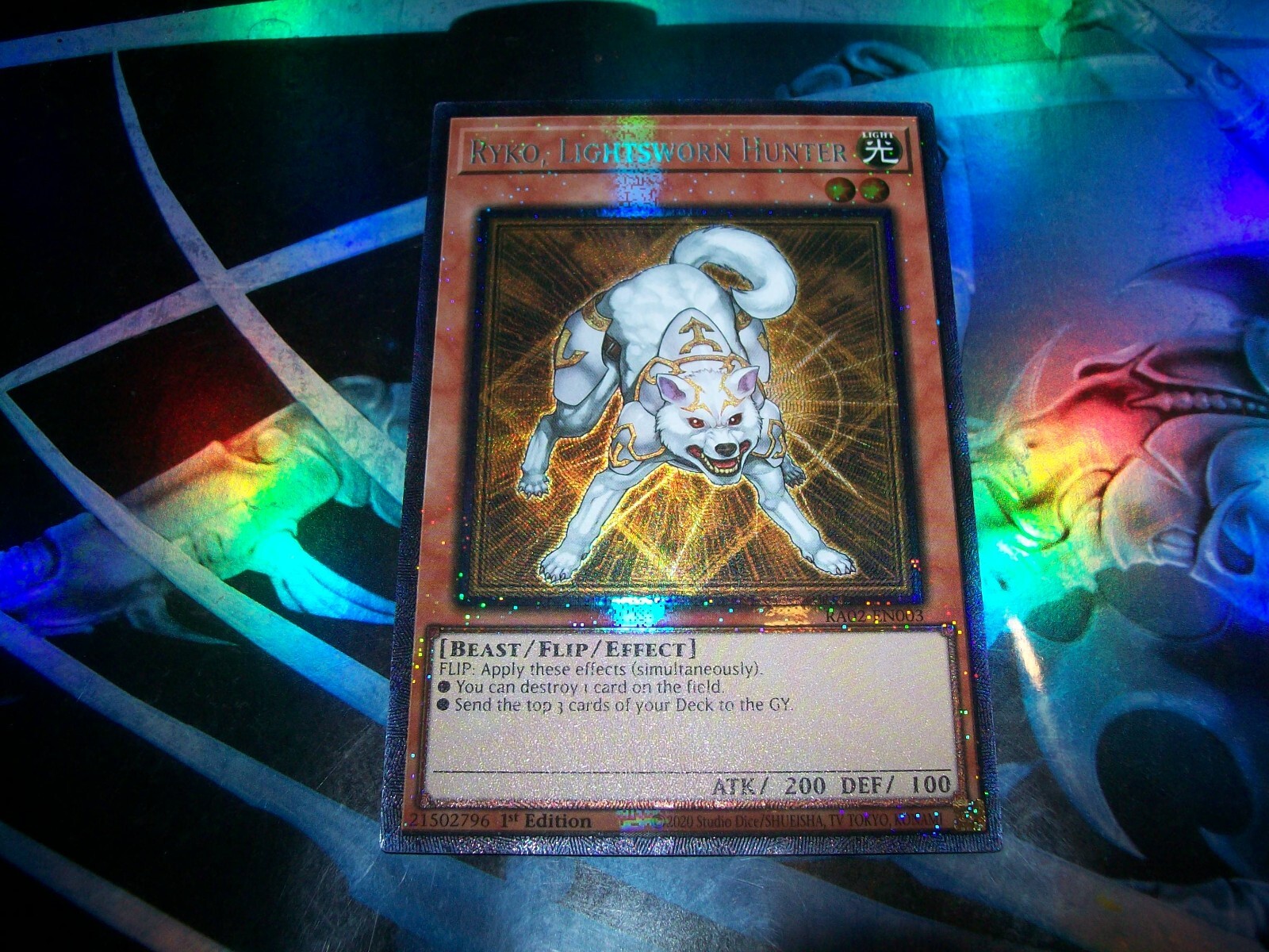 Ryko, Lightsworn Hunter 1st Ed Prismatic Collector\'s Rare RA02-EN003 Yu-Gi-Oh Ryko, Lightsworn Hunter 1st Ed Prismatic Collector\'s Rare RA02-EN003 Yu-Gi-Oh