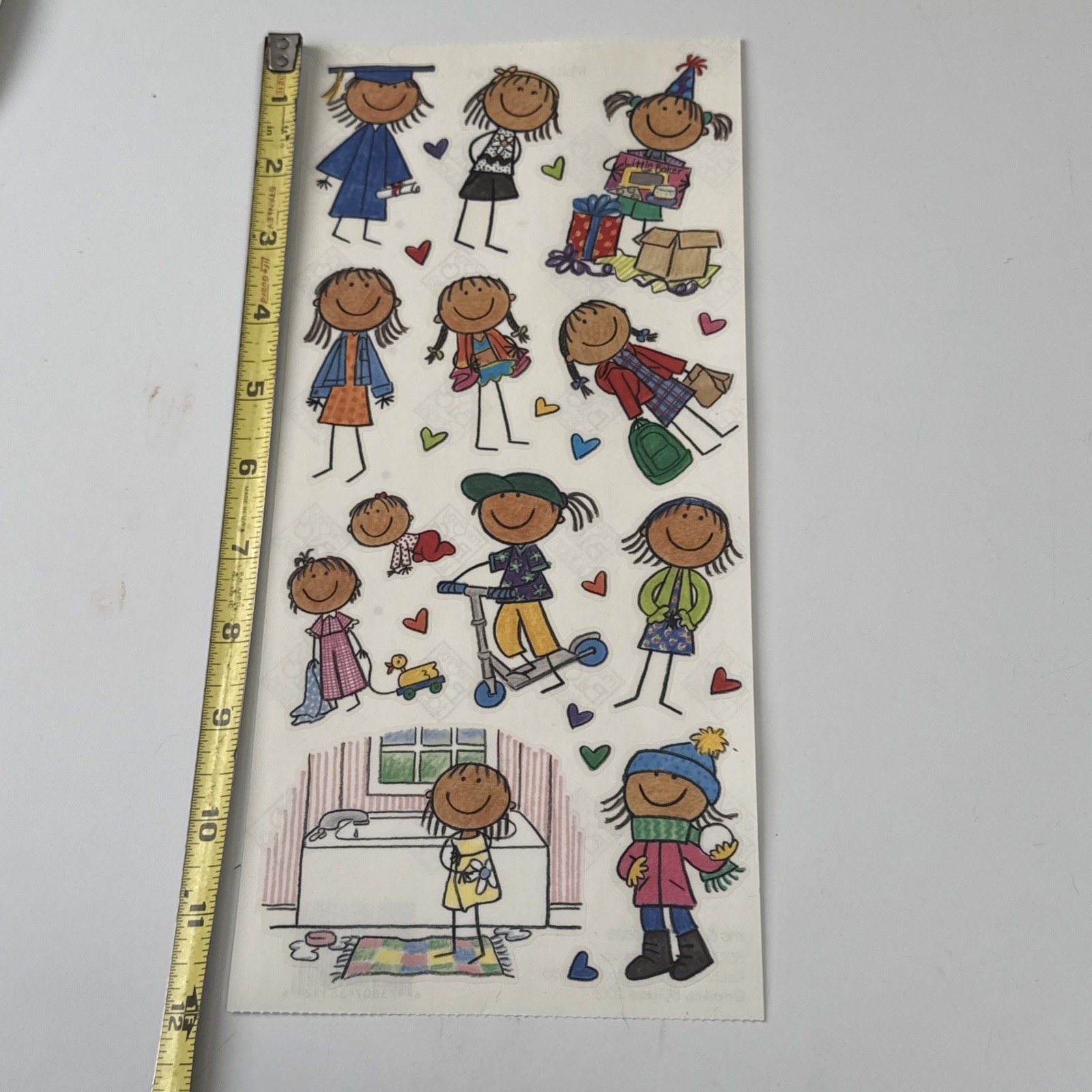 1 Me & My Big Ideas MAMBI Multi Cultural Girl Stickers Child School Bath Friends