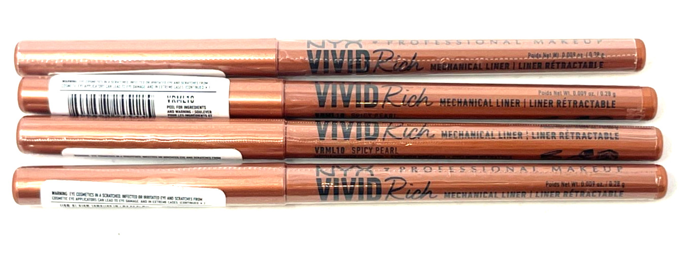 (4) NYX Vivid Rich Mechanical Liner 0.009 oz Sealed VRML10 - Spicy Pearl (4) NYX Vivid Rich Mechanical Liner 0.009 oz Sealed VRML10 - Spicy Pearl