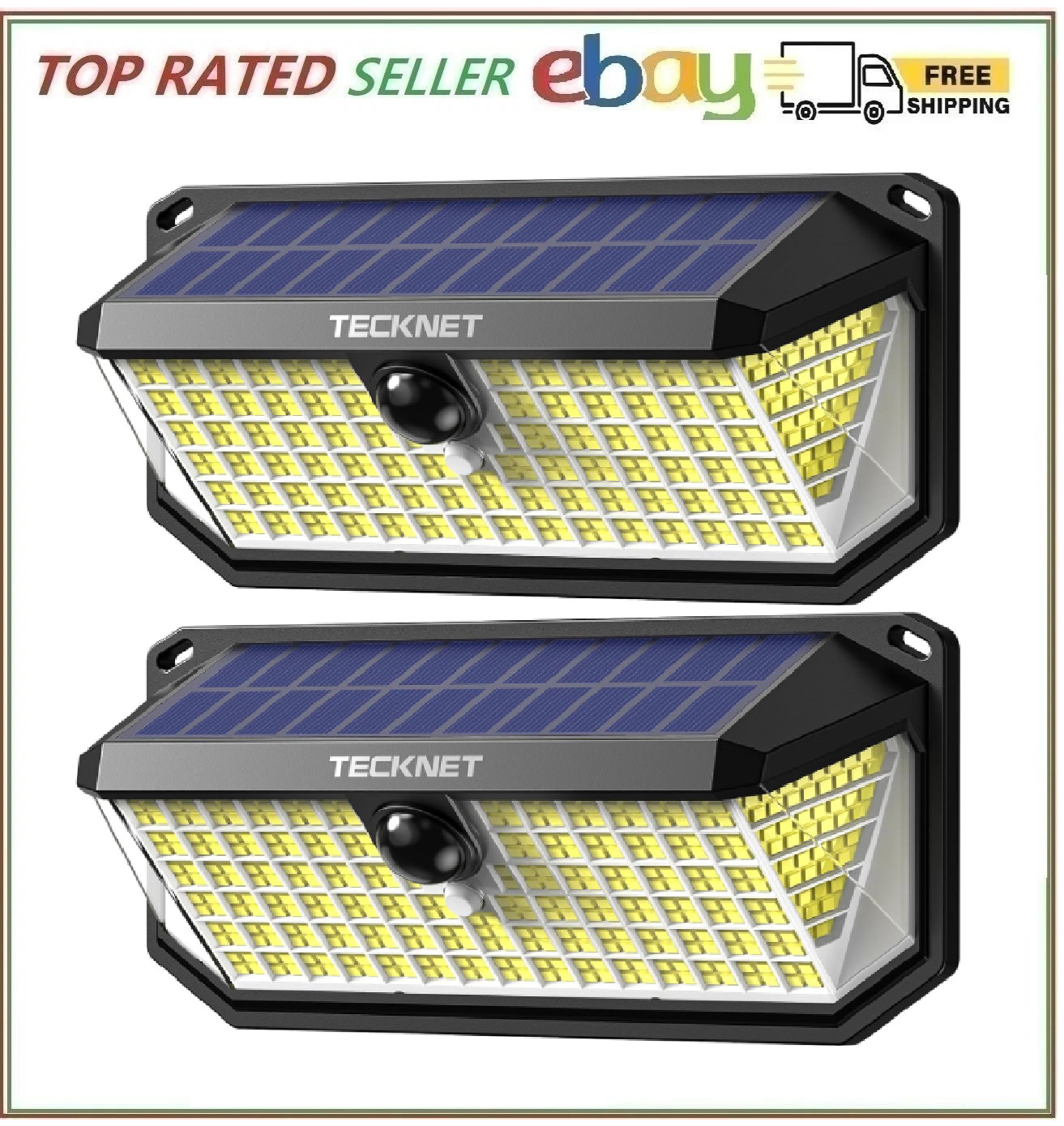TECKNET 2 Pack Solar Motion Lights Outdoor Cool White IP66 Waterproof 416 LEDs TECKNET 2 Pack Solar Motion Lights Outdoor Cool White IP66 Waterproof 416 LEDs
