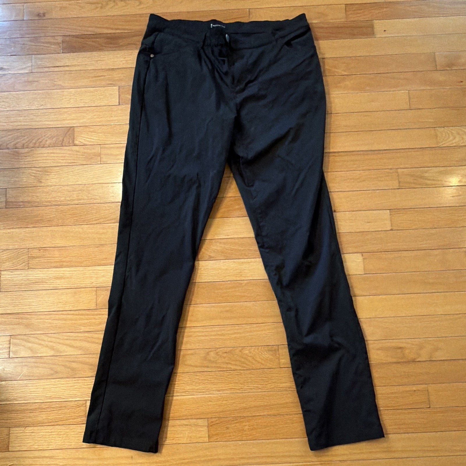 American Tall Men\'s Black Solid Flat Front Pants w/ Pockets, 38x36 lightweight